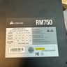 Used Corsair RM Series, RM750, 750 Watt, 80+ Gold Certified, Fully Modular Power Supply