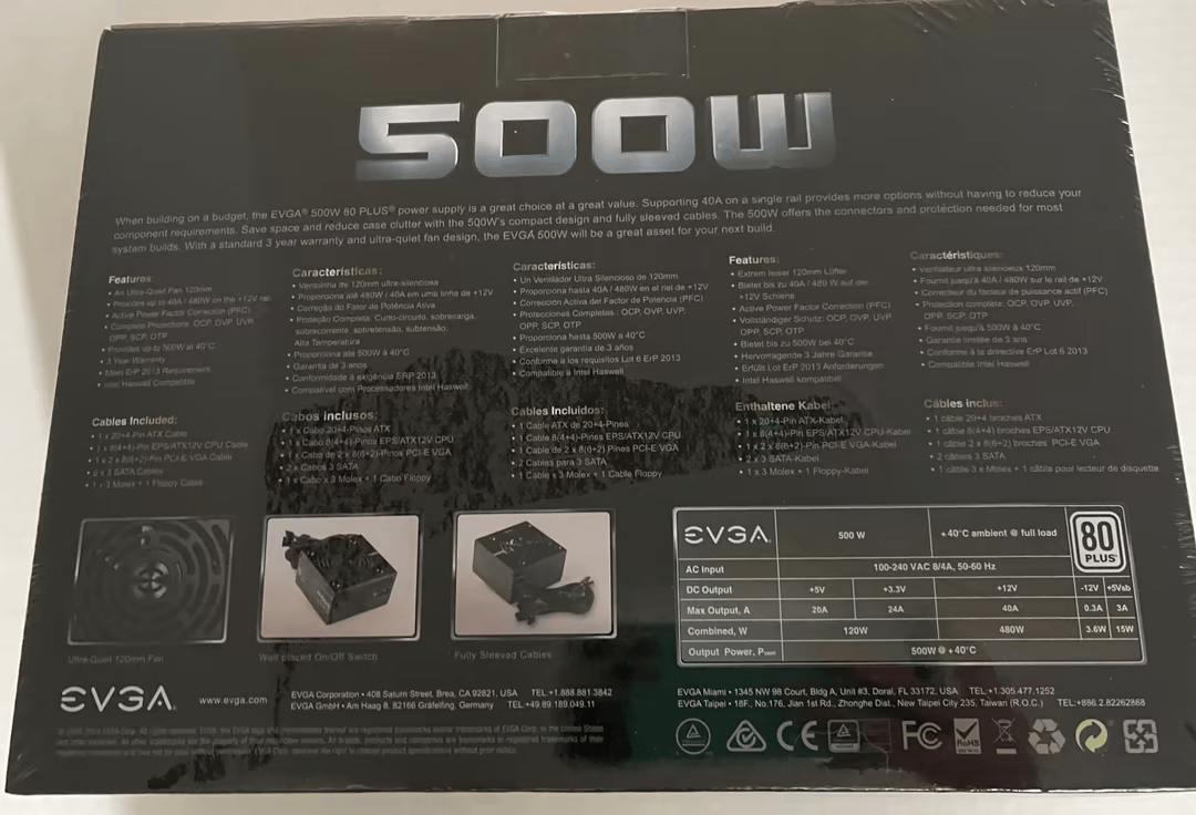 EVGA 500W Power Supply