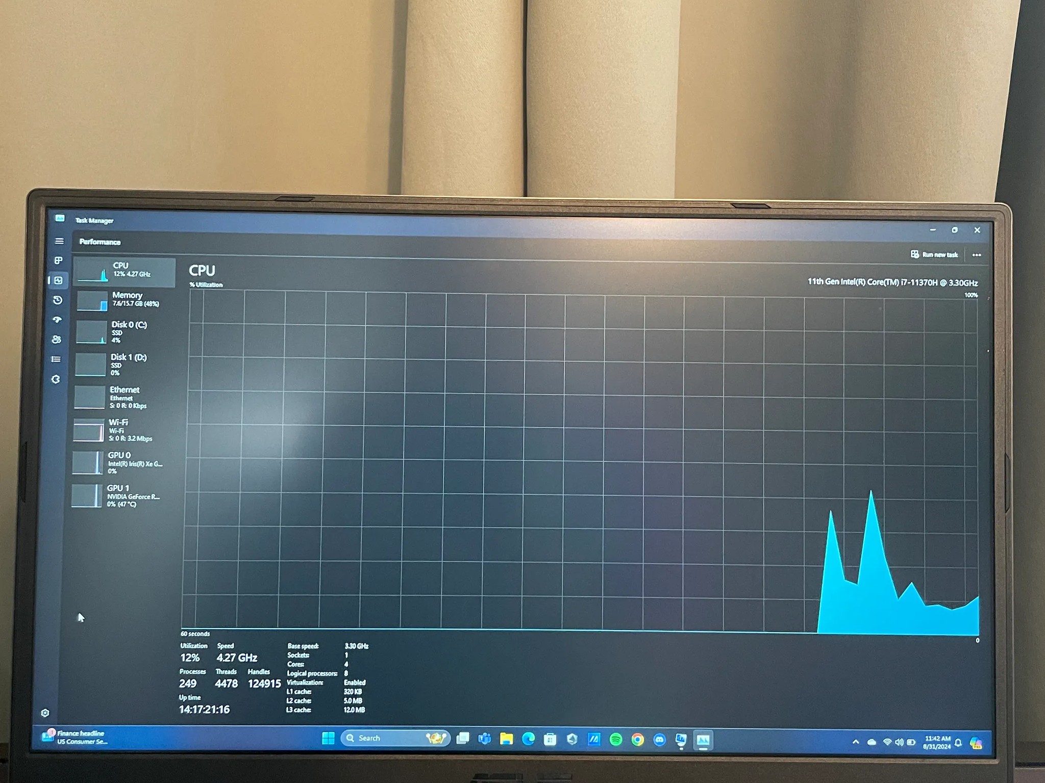 Asus TUF Dash F15 FX516P i7-11370H 16GB RAM 500GB SSD 15.6" FHD 144Hz RTX 3060