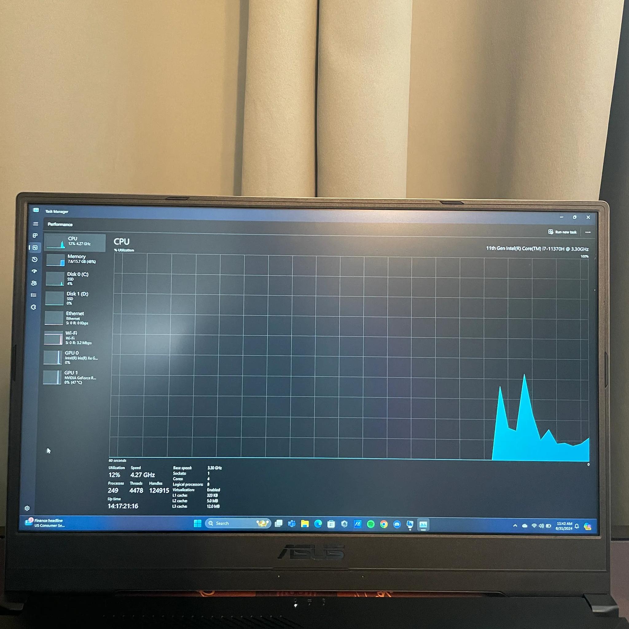 Asus TUF Dash F15 FX516P i7-11370H 16GB RAM 500GB SSD 15.6" FHD 144Hz RTX 3060