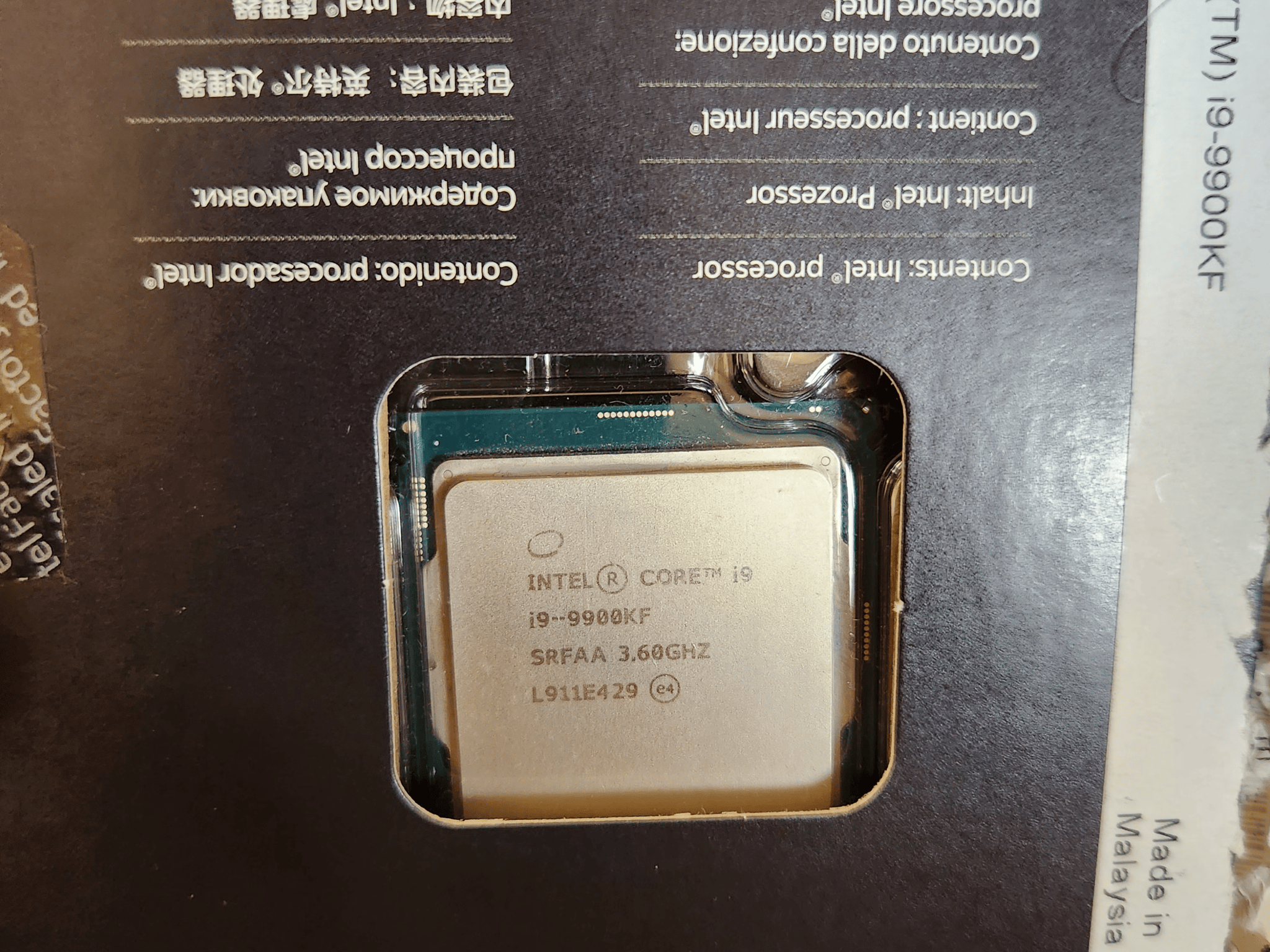 For sale Used intel i9-9900KF in box! 