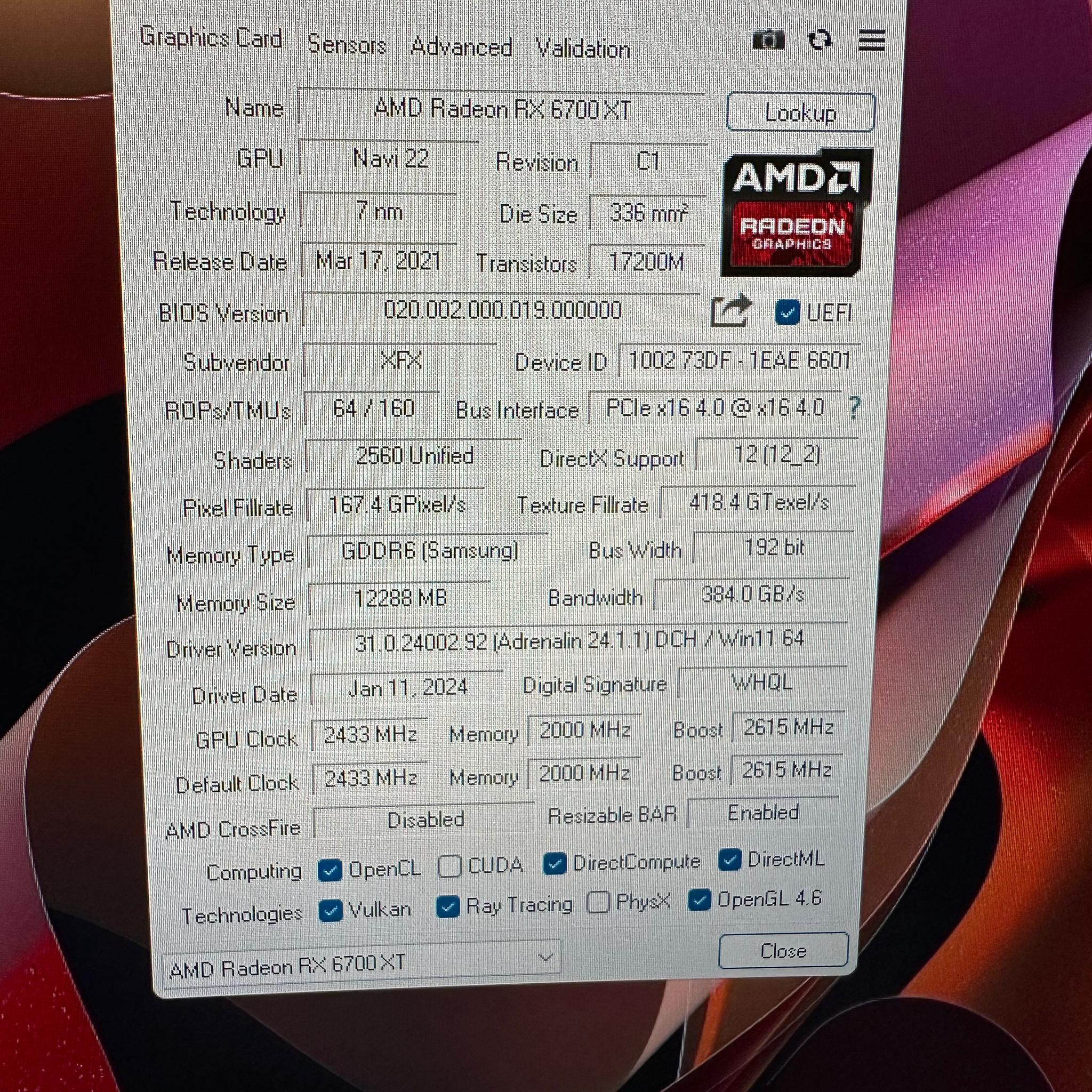 XFX SPEEDSTER SWFT309 RX 6700XT 12GB