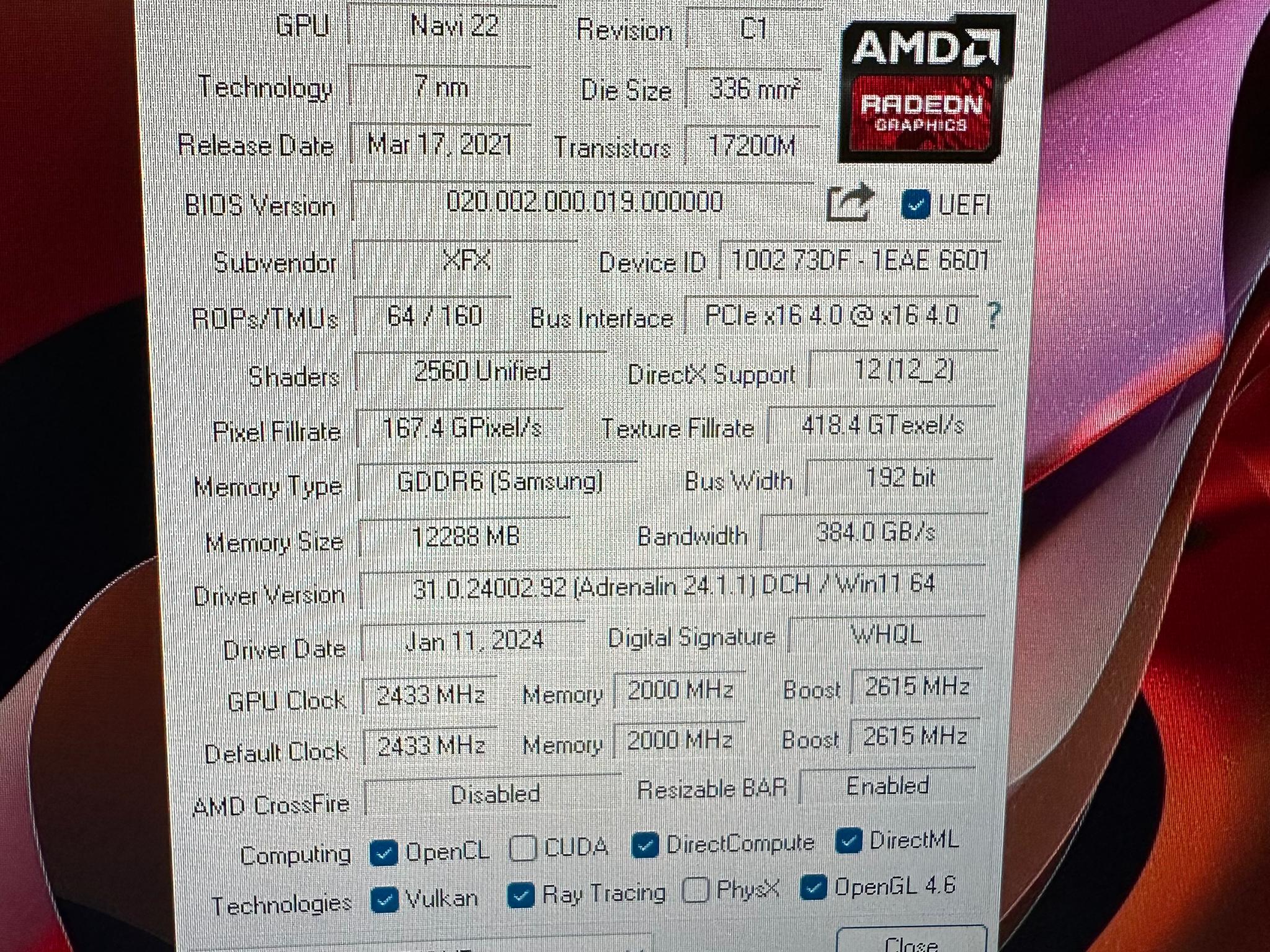 XFX SPEEDSTER SWFT309 RX 6700XT 12GB