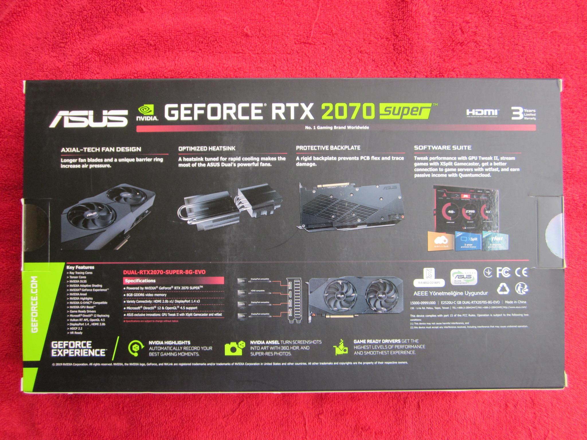 New Sealed! Asus Dual EVO GeForce RTX 2070 SUPER