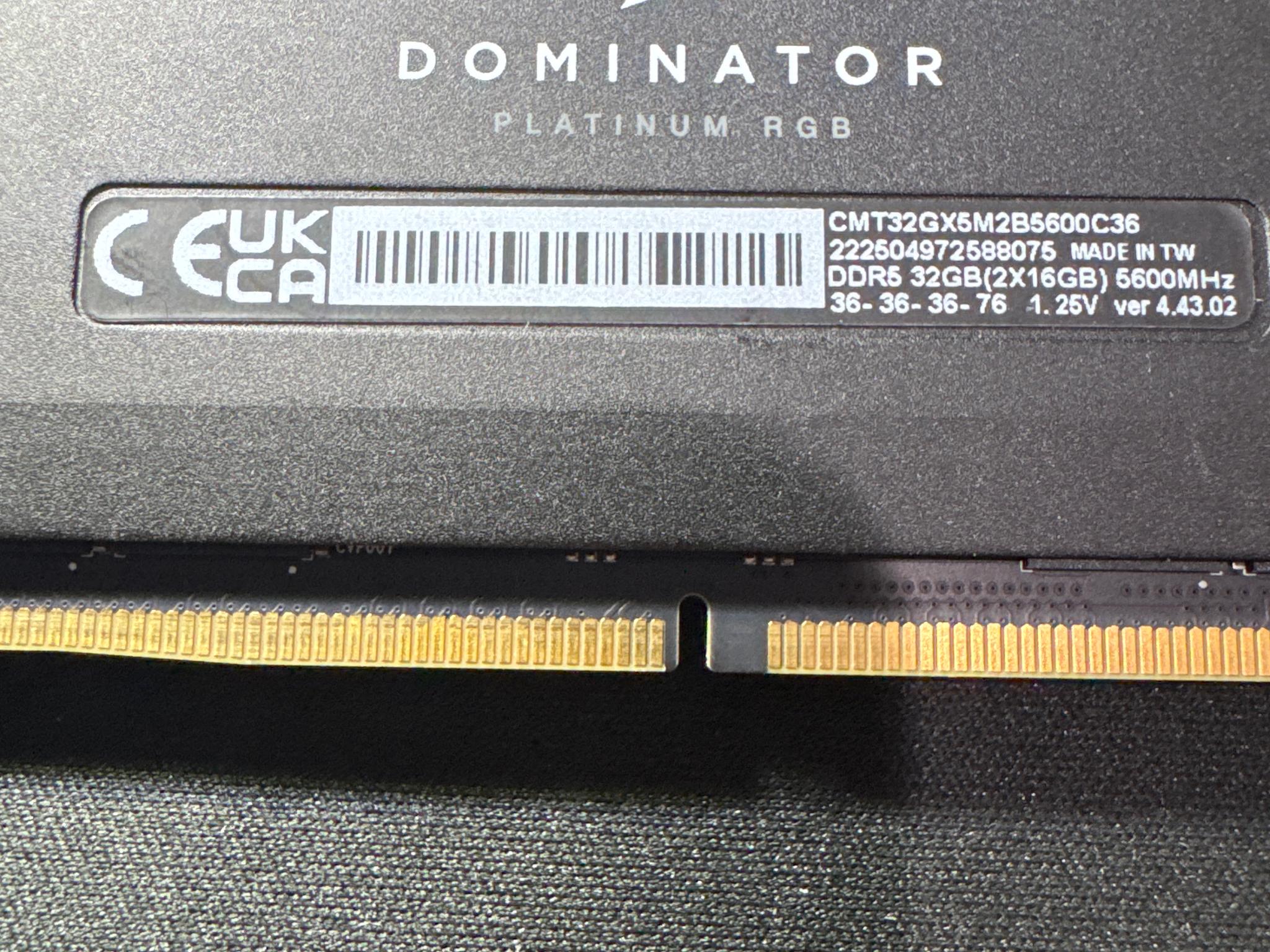 Corsair Dominator Platinum RGB DDR5 32GB DDR5-6600 (2x16GB) - Image 3