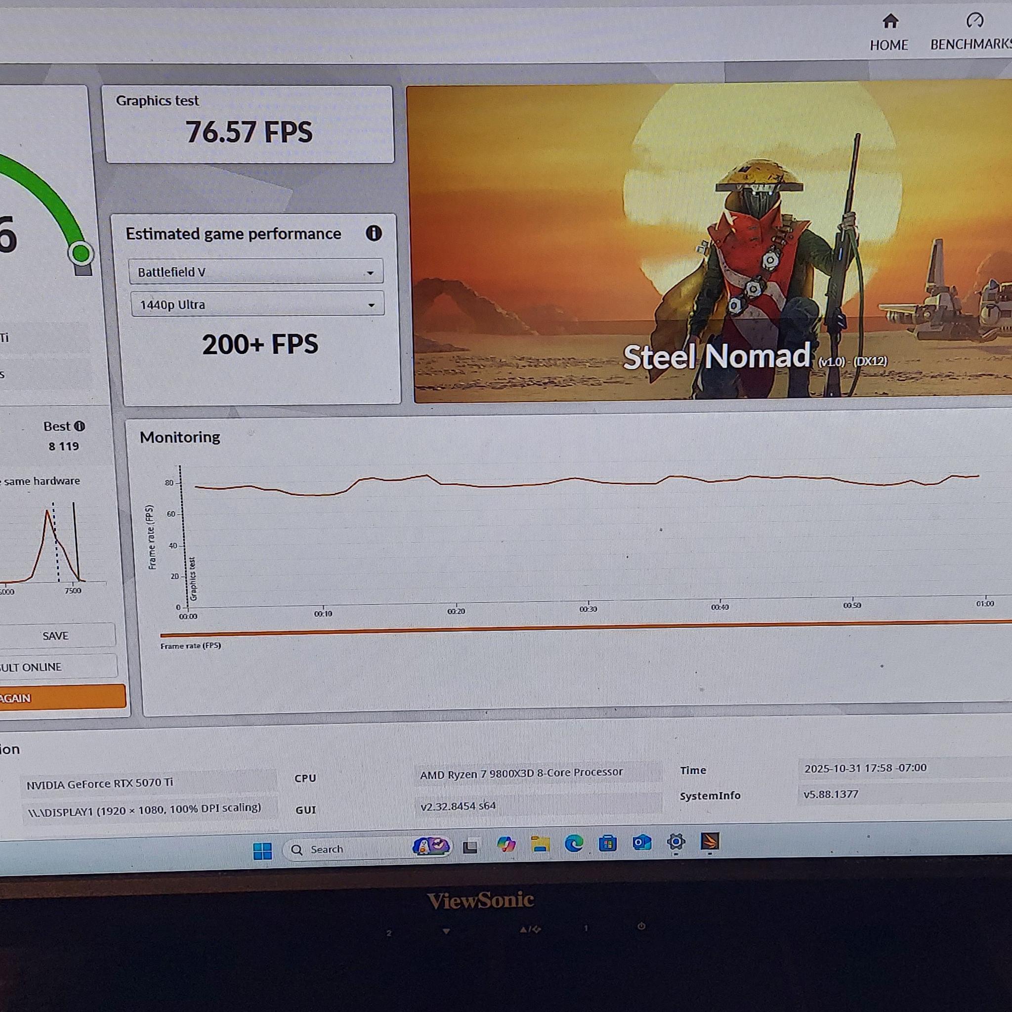 Asus Tuf 9800X3D/5070TI Gaming