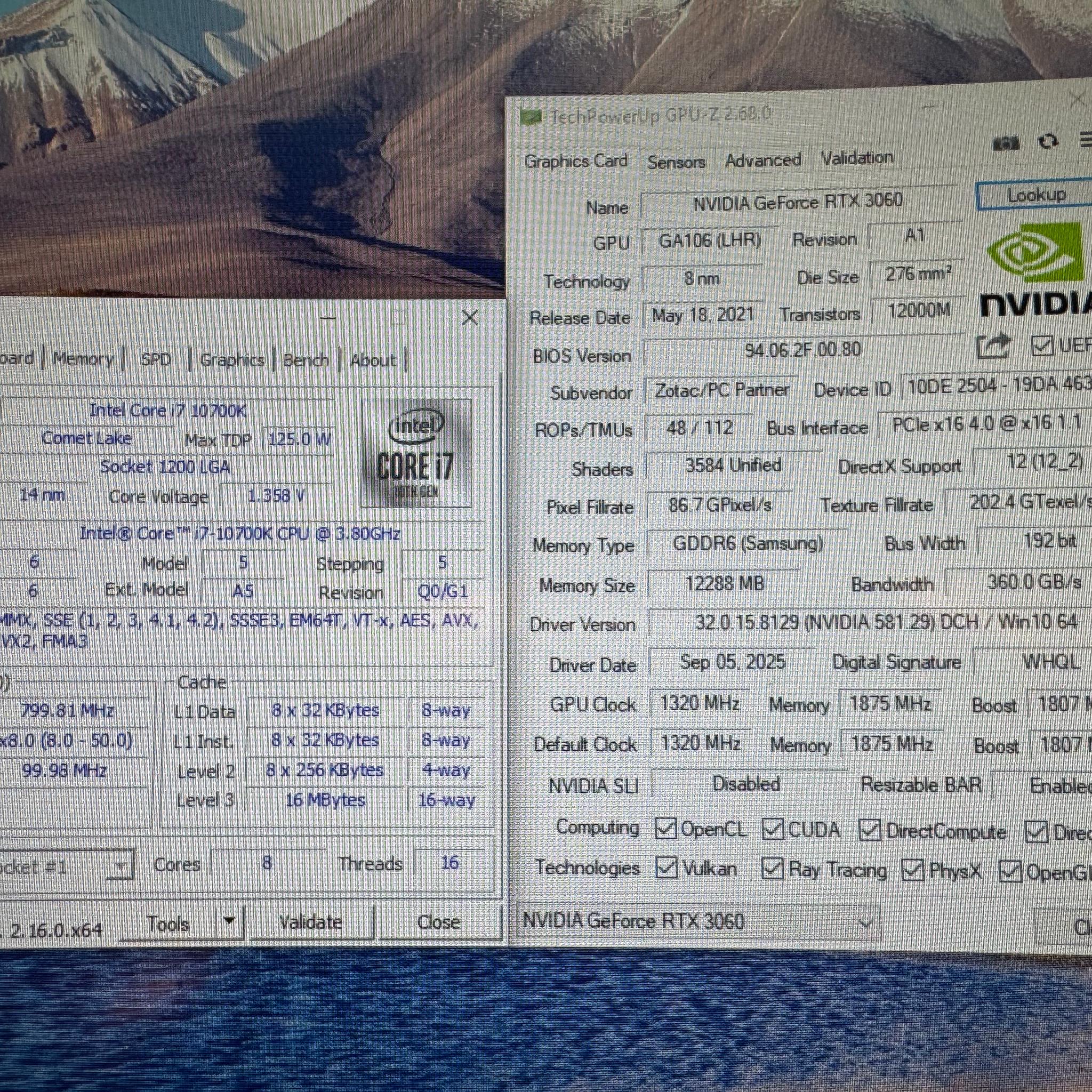 Intel i7-10700K, Nvidia 3060 12gb Gaming/streaming PC