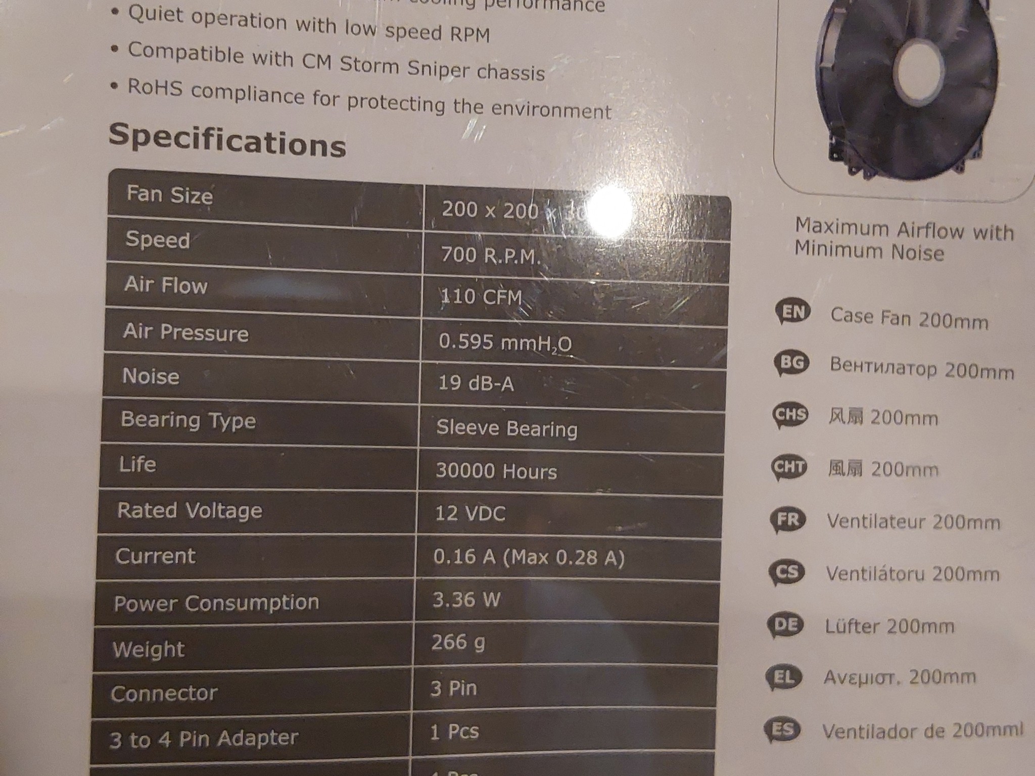 NEW COOLER MASTER MEGAFLOW 200mm SILENT CASE FAN