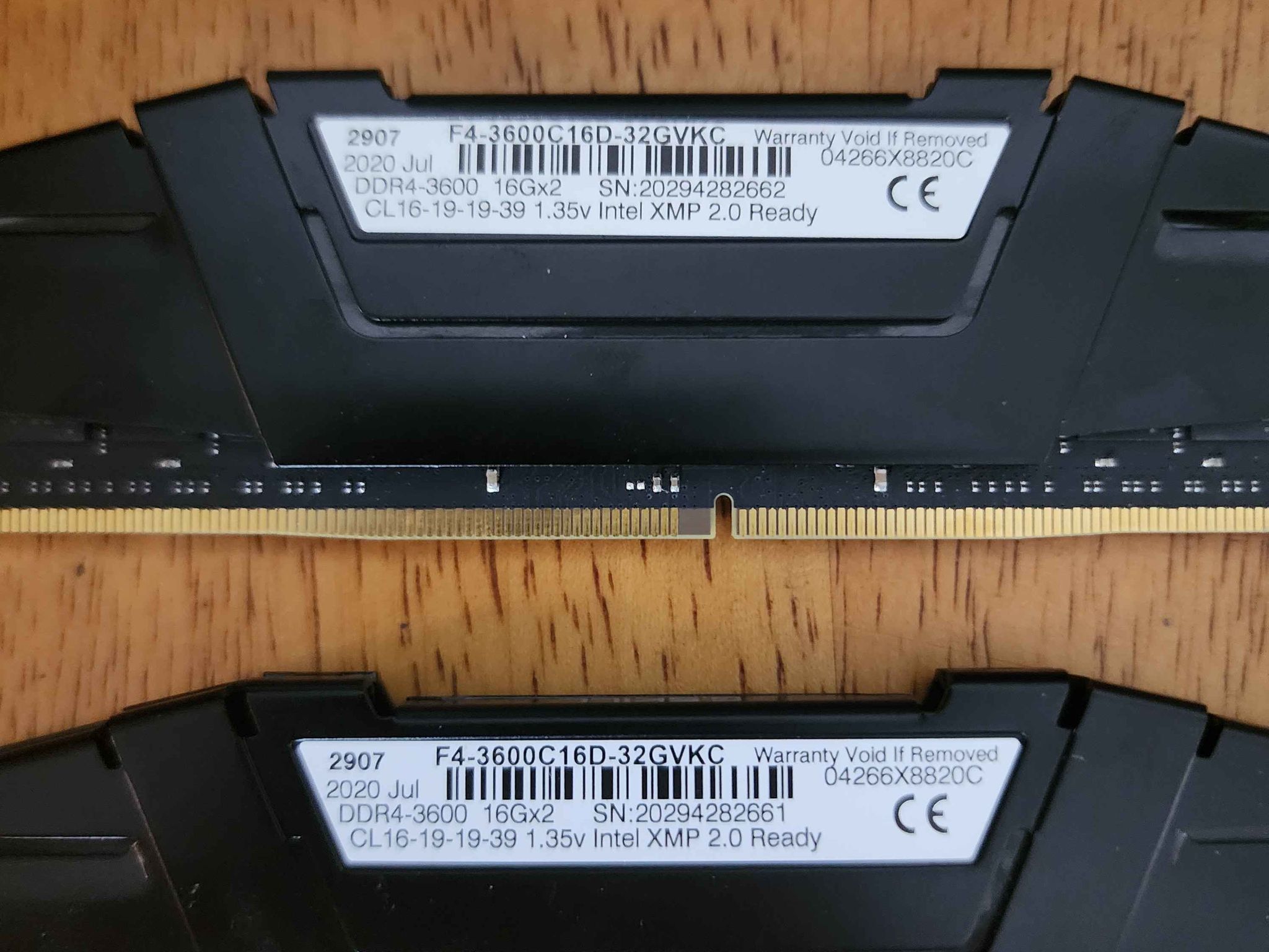 G.SKILL Ripjaws V Series (Intel XMP) DDR4 RAM 16GB (2x8GB) 3600MT/s CL16-19-19-39 1.35V