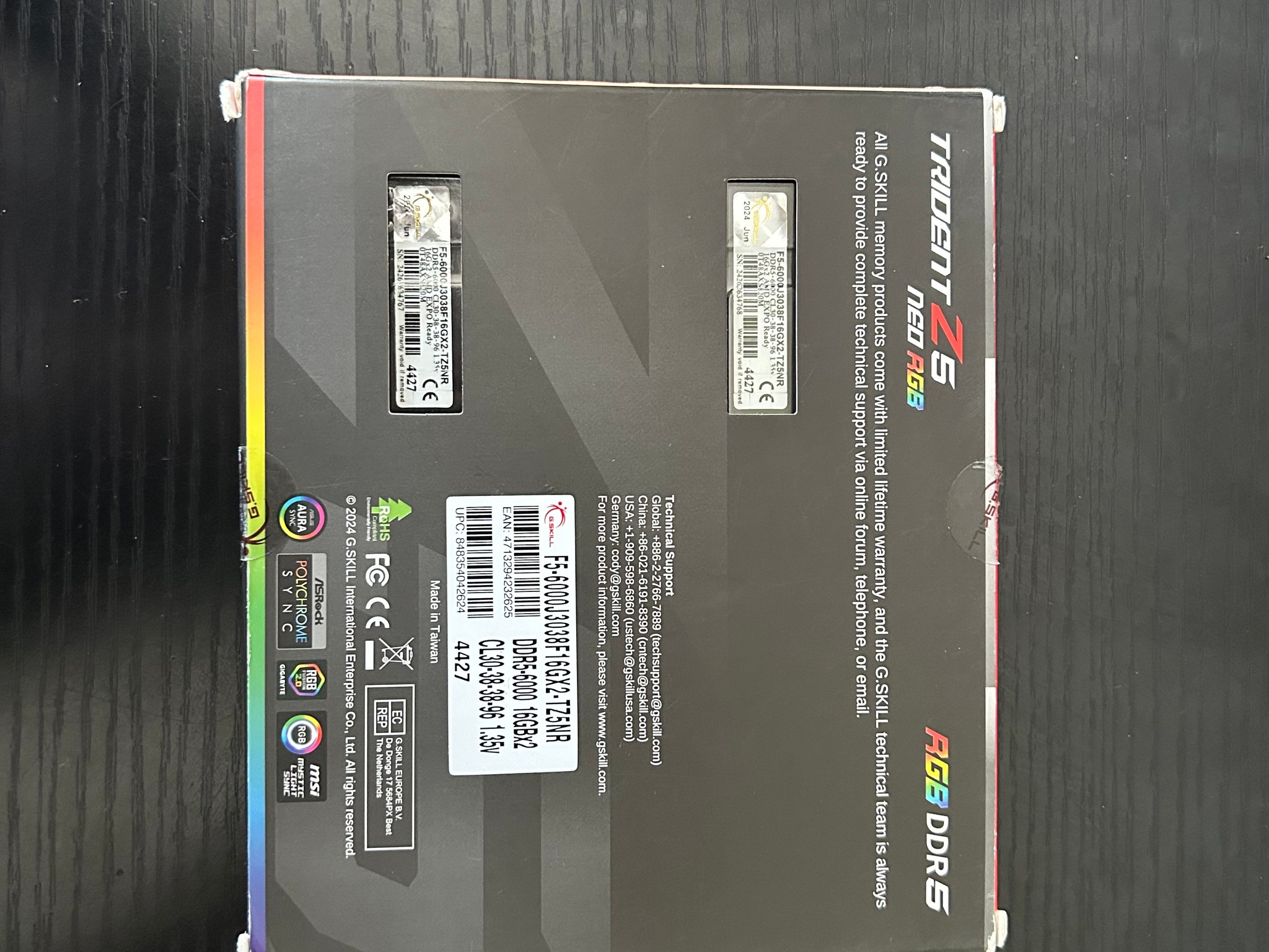 G.Skill Trident Z5 32GB DDR5-6000 (2x16GB)
