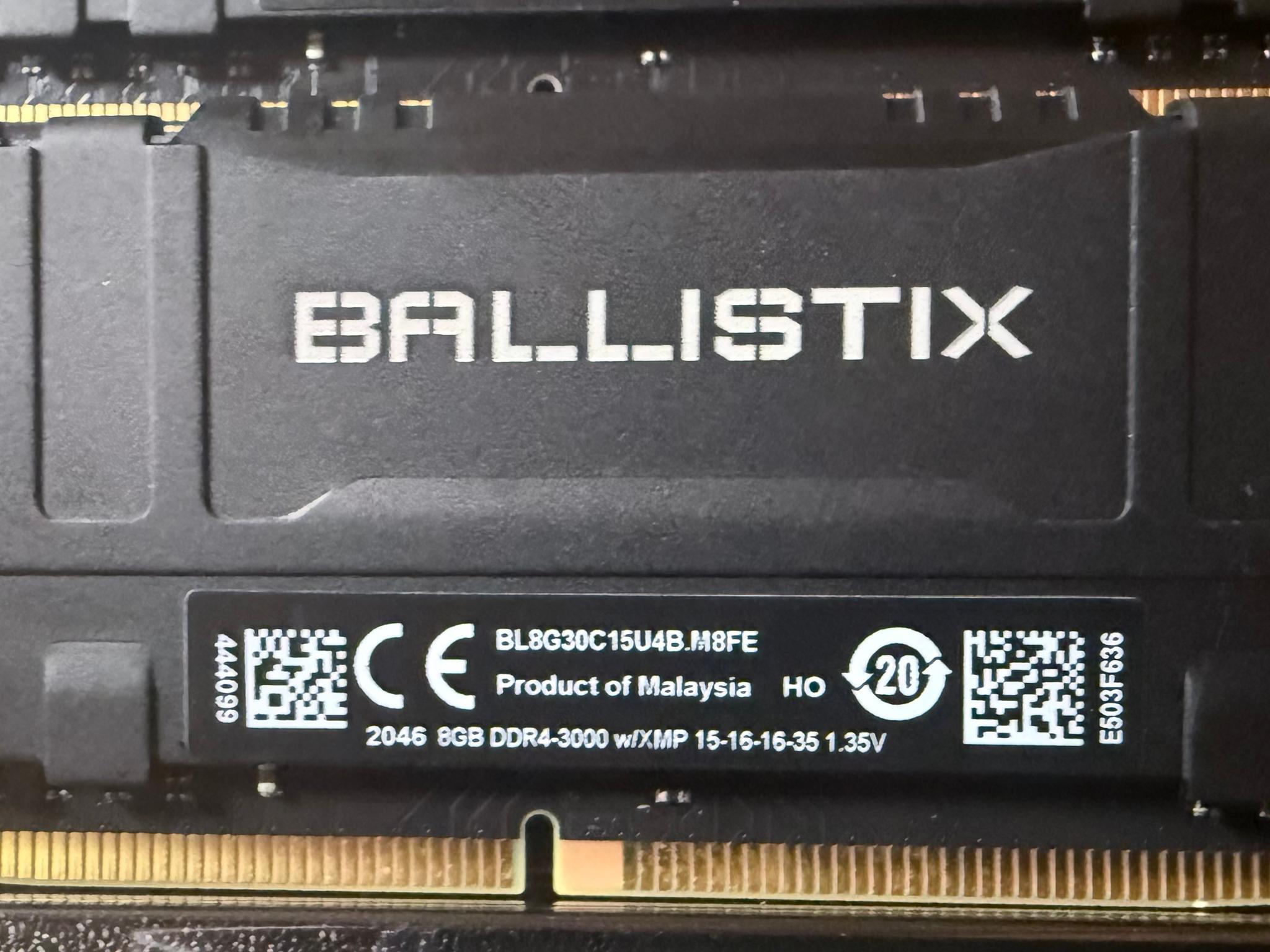 Crucial Ballistix DDR4 32GB (4x8GB) 3000MHz Memory Kit