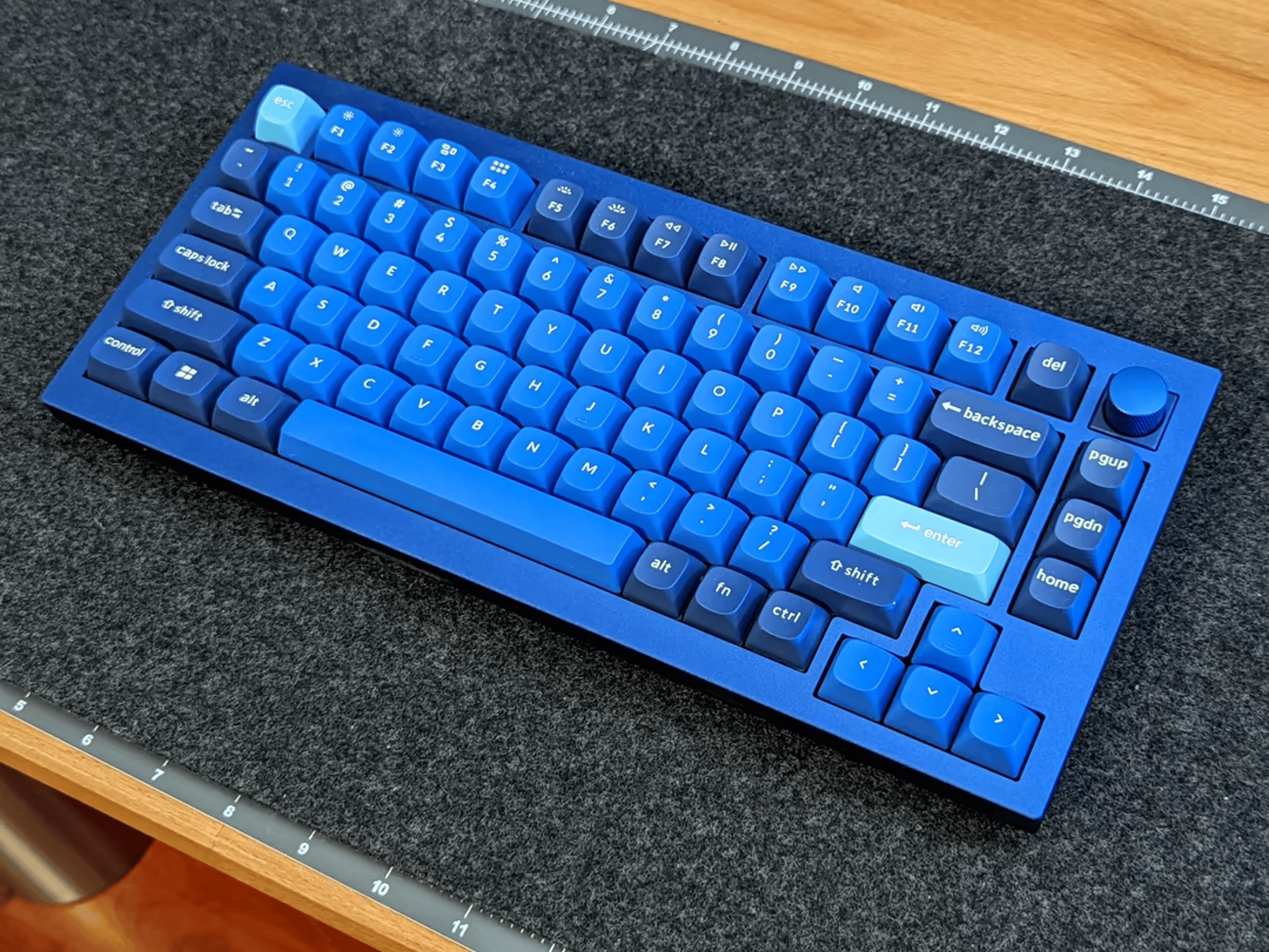 Keychron Q1 Ver.2 w/ Knob QMK Mechanical Keyboard / Navy Blue / Gateron G Pro Reds / OSA PBT Keycaps