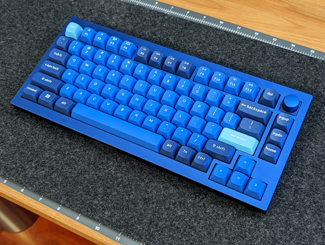 Keychron Q1 Ver.2 w/ Knob QMK Mechanical Keyboard / Navy Blue / Gateron G Pro Reds / OSA PBT Keycaps
