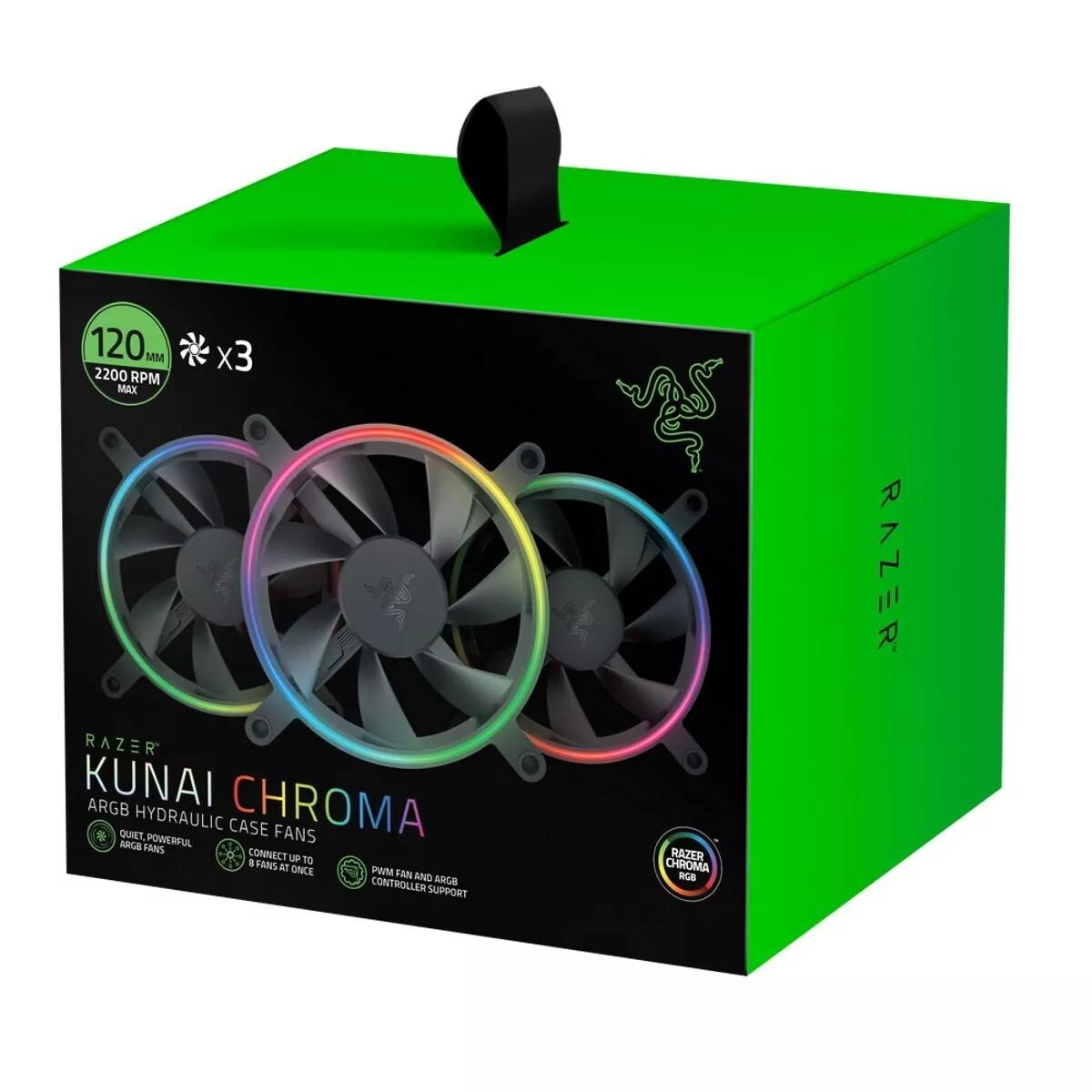 (New)🔥SALE🔥Razer Kunai Chroma 120mm ARGB Case Fan (3 Fans) bundle