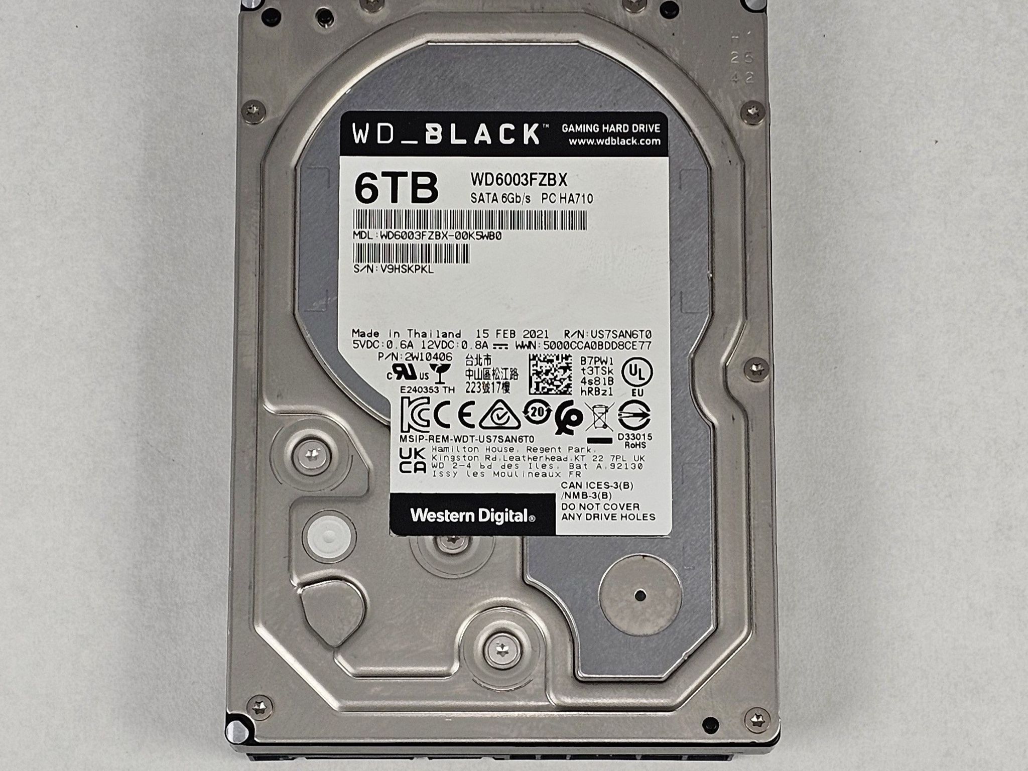 6TB 3.5" Hard Drive WD Black WD6003FZBX