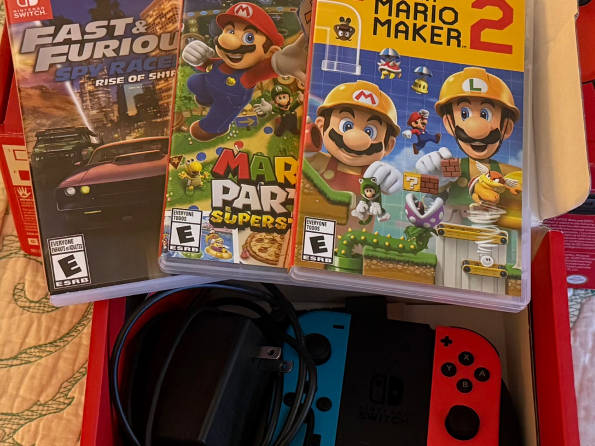 Nintendo Switch Console w/ 3 Games and 2 Joy-cons