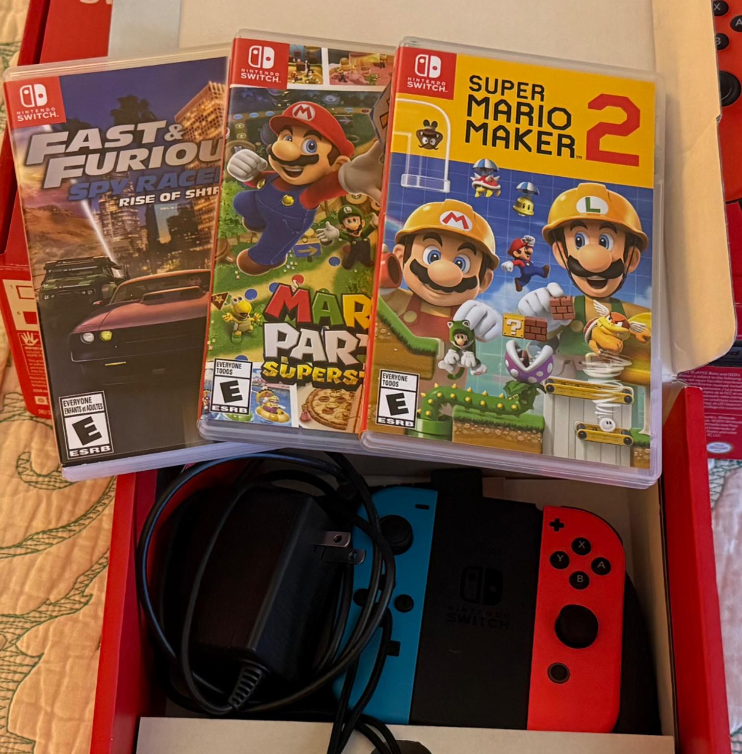 Nintendo Switch Console w/ 3 Games and 2 Joy-cons