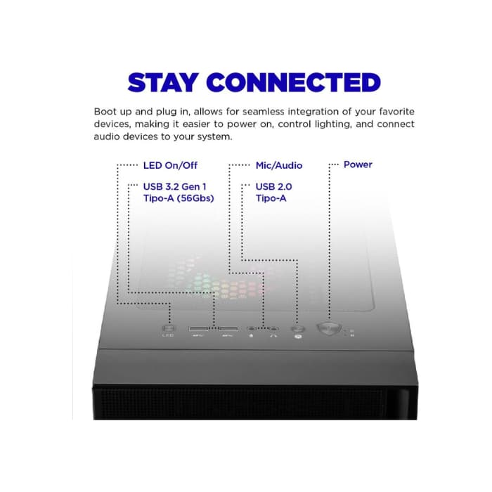 Nsx Gaming Pc Falcon Ryzen 5 5600X Geforce RTX 4060 TI, 16GB RAM, 1TB SSD NVME M2, Windows 11 Home