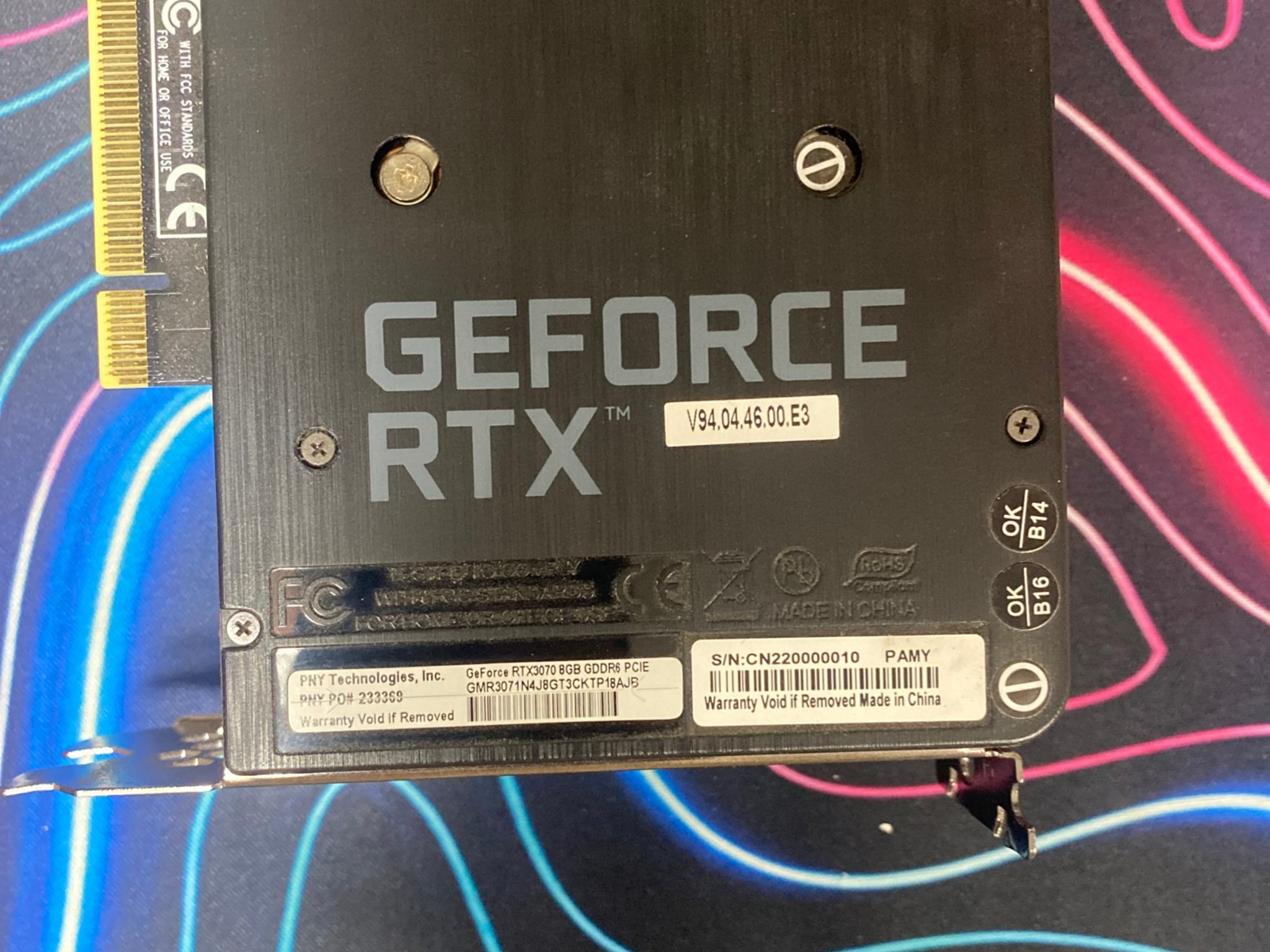 RTX 3070 PNY XLR8 Gaming EPIC-X RGB Triple Fan Edition 8GB GDDR6
