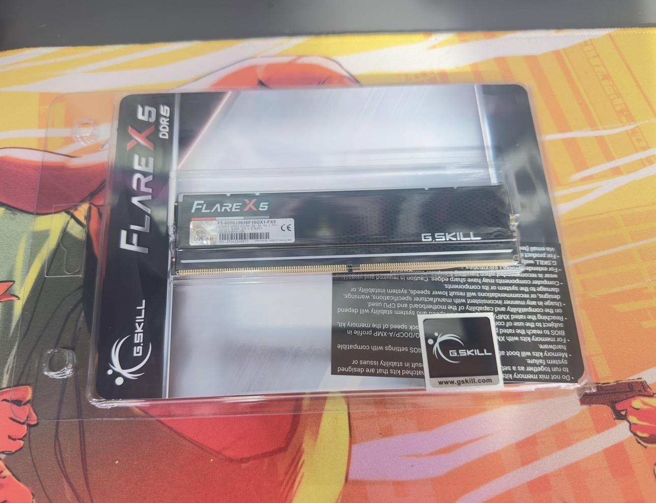 G.Skill Flare X5 16GB (1x16GB) DDR5-6000 PC5-48000 CL36 Single Channel  F5-6000J3636F16GX1-FX5