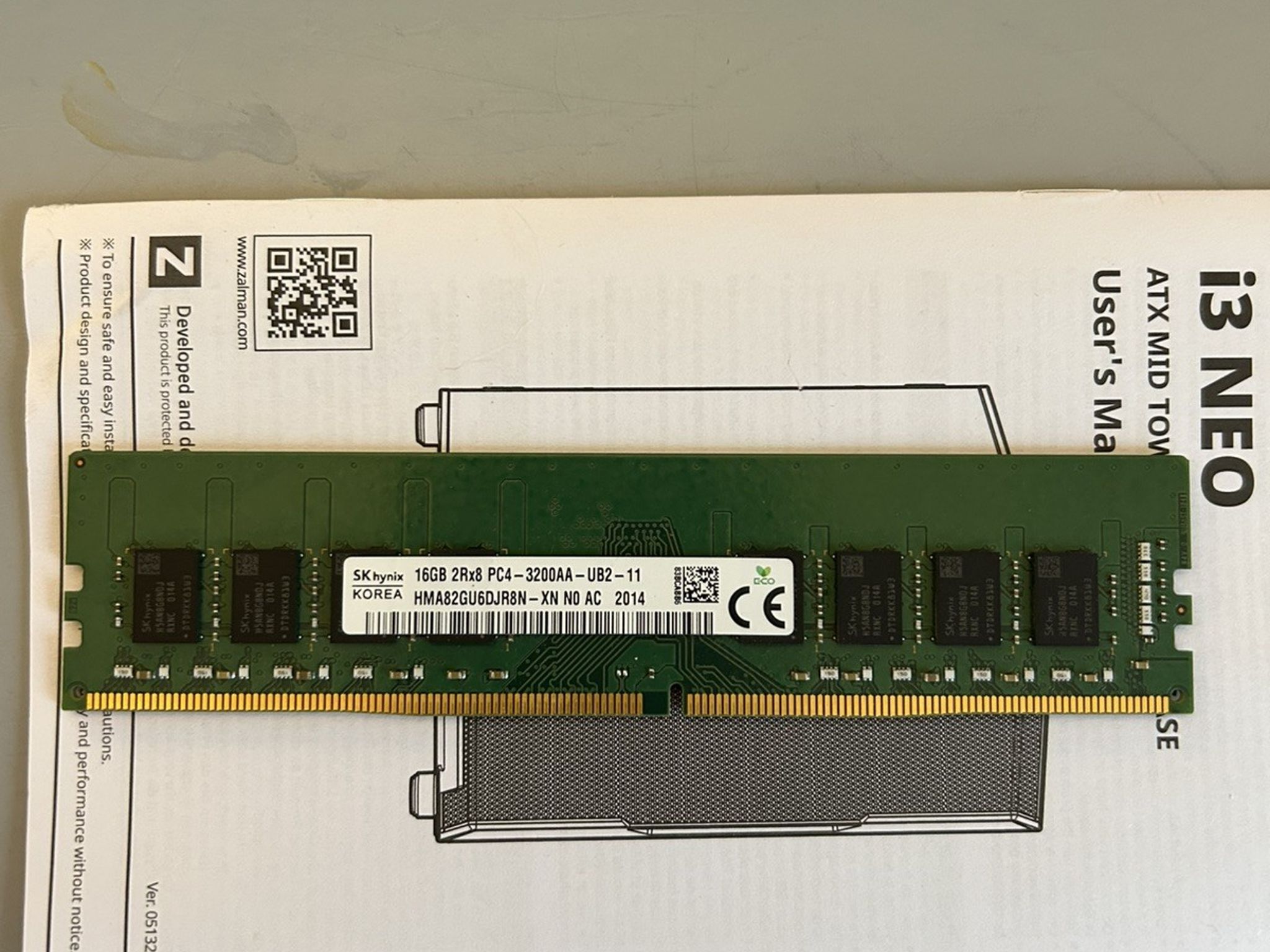 SK HYNIX 16GB DDR4 3200 MT/s SDRAM DIMM 2Rx8 HMA82GU6CJR8N-XN