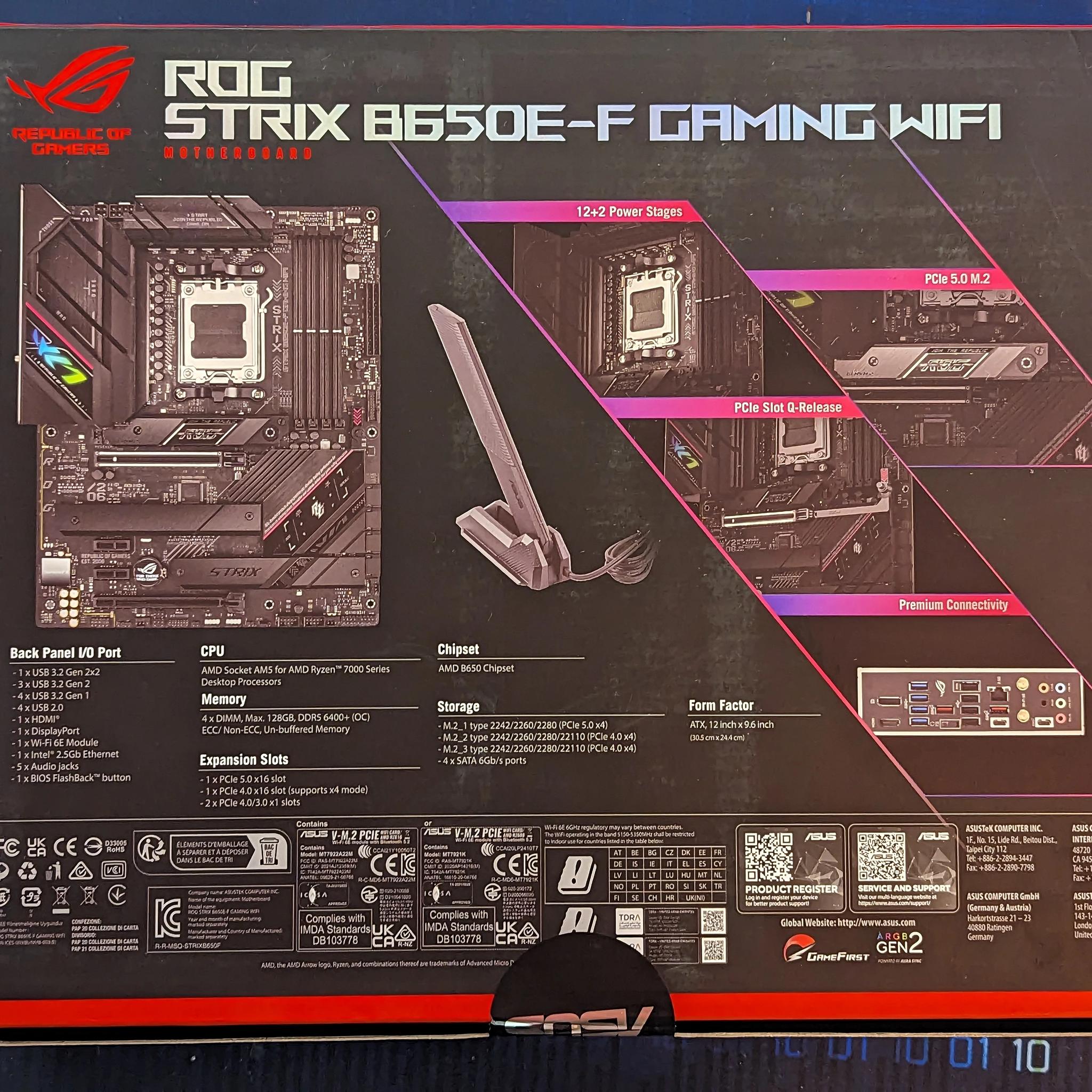 Asus ROG Strix B650e-f- unopened new in box AM5 motherboard