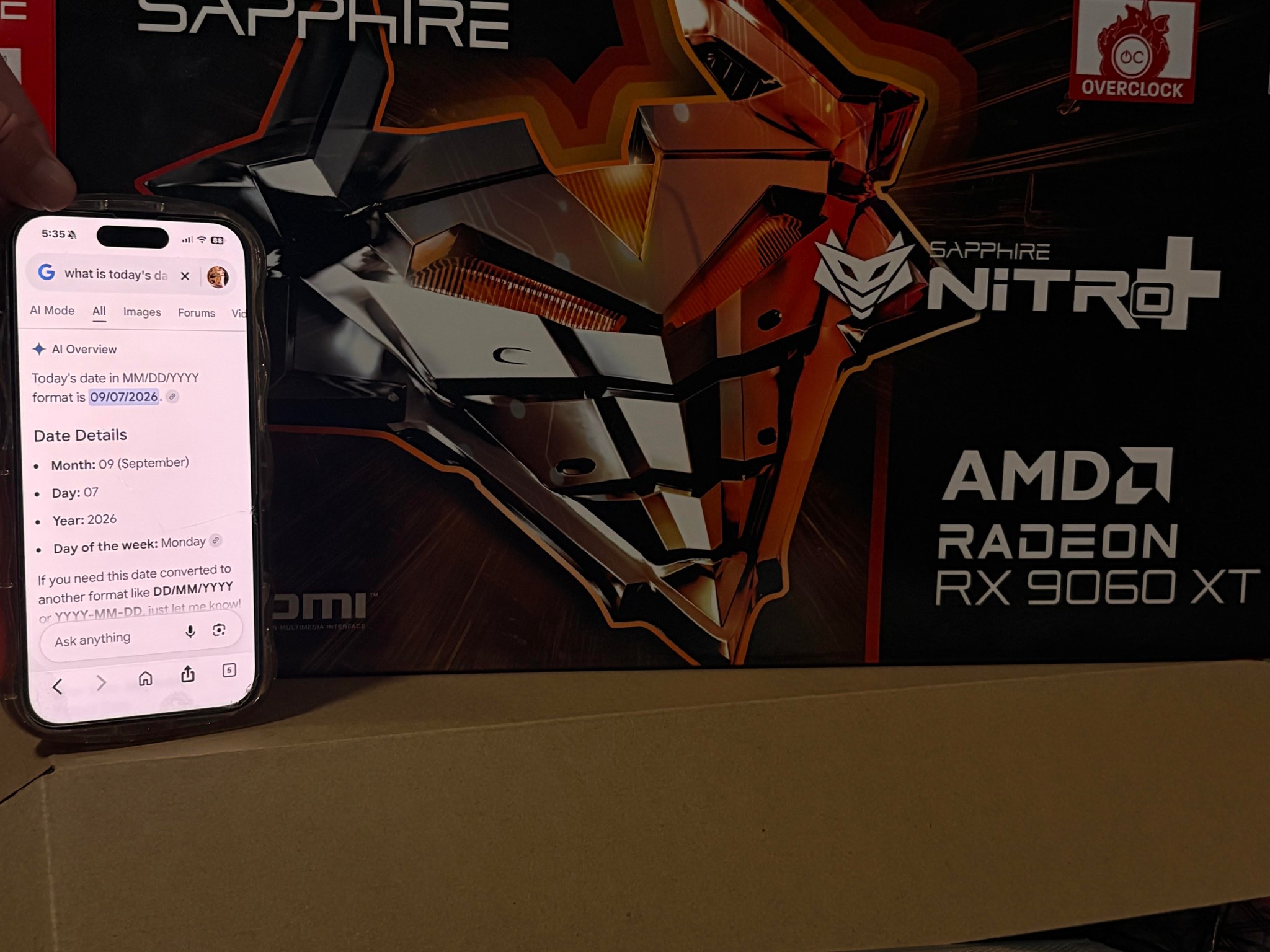 Sapphire Nitro+ rx 9060 XT 16gb OC