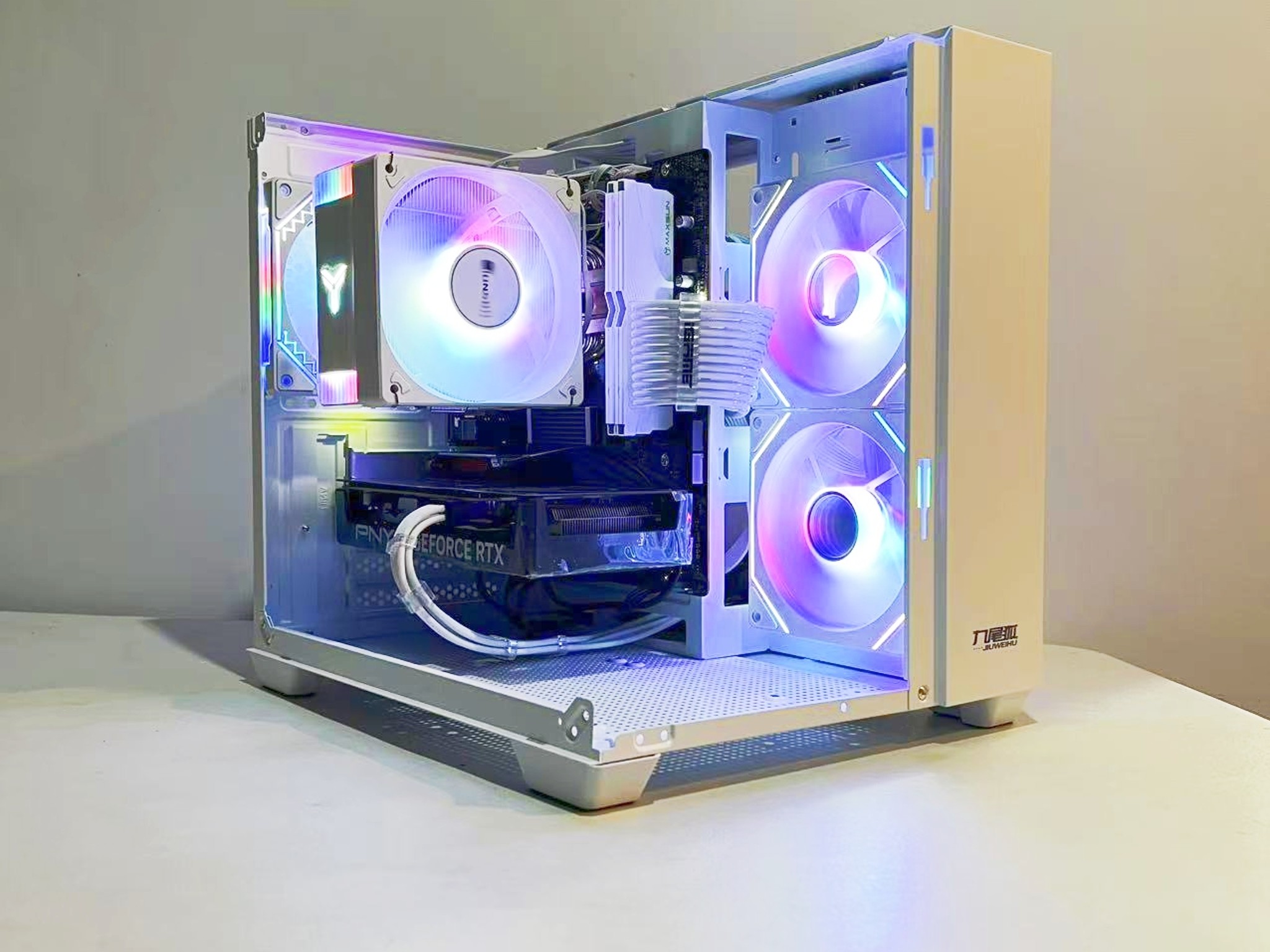 🔥Full-view design🔥 RTX 4060|R5-5600|1TB M.2|32GB RAM|ARGB Fans|WIFI||DepxTech Pre-Built PC