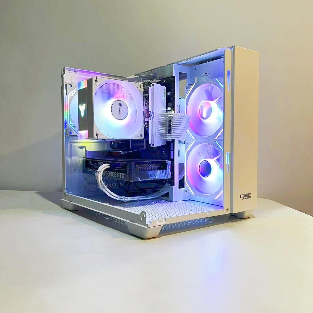 🔥Full-view design🔥 RTX 4060|R5-5600|1TB M.2|32GB RAM|ARGB Fans|WIFI||DepxTech Pre-Built PC