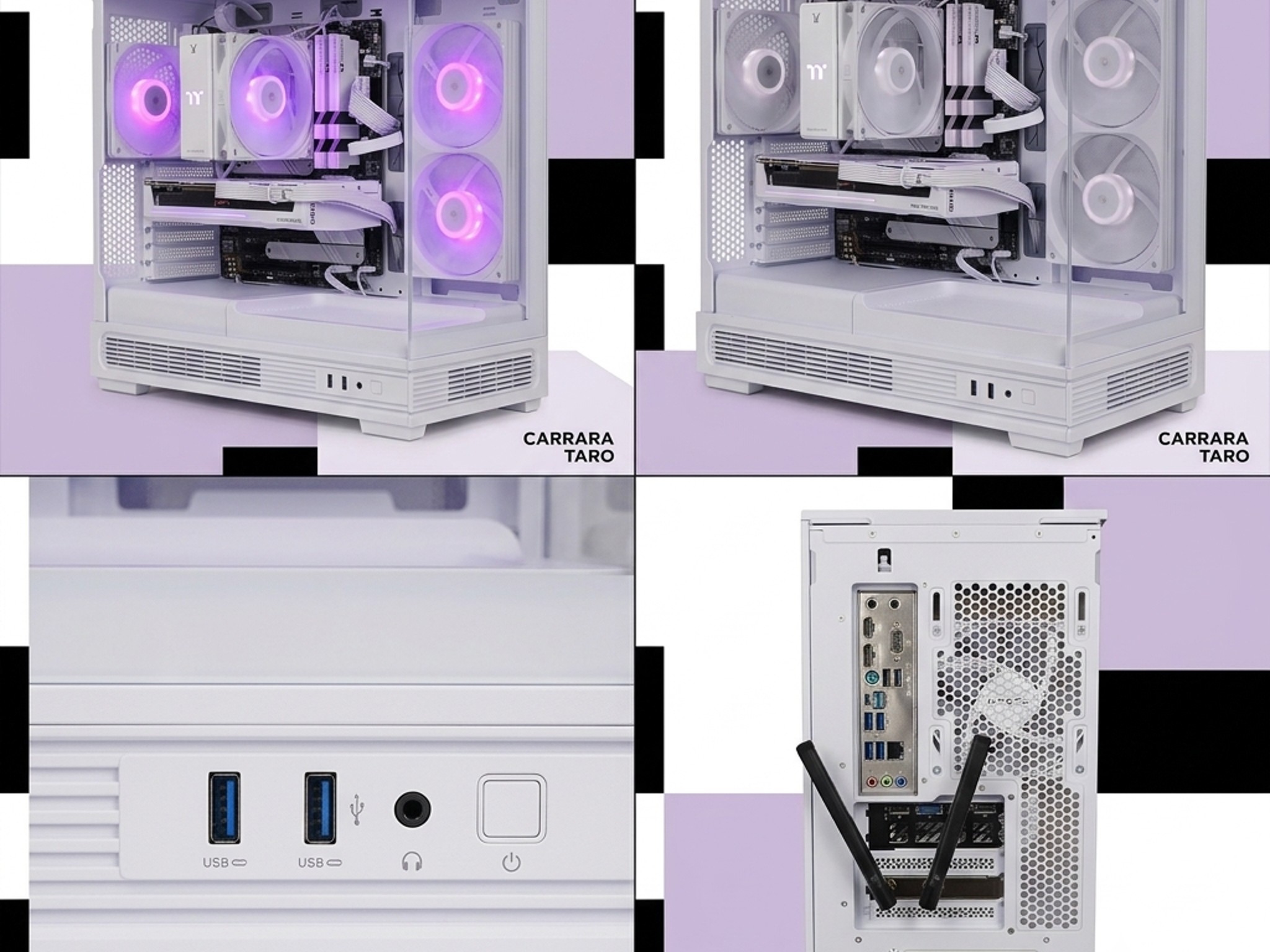 Échelon CARRARA TARO - RGB B580 12GB, Ryzen 5 5500, 16GB DDR4-3600 RAM, 1TB Gen4 NVMe, 850W, WiFi/Bt