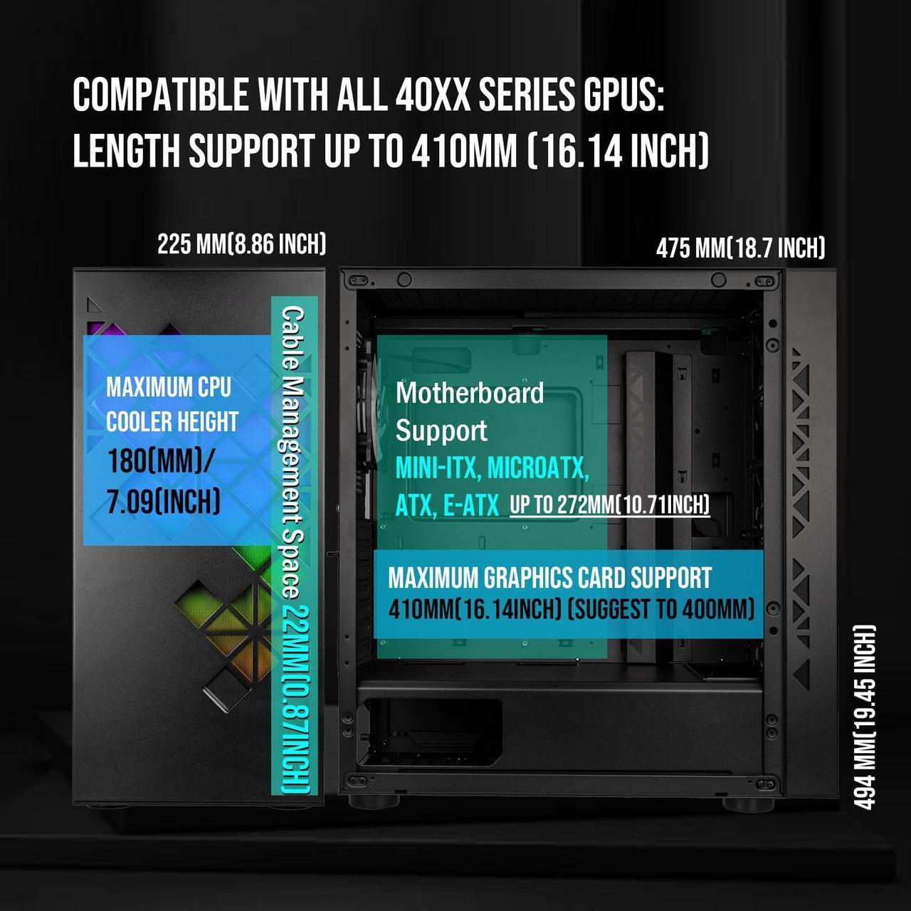 BitFenix Tracery EATX PC Gaming Case (Black)