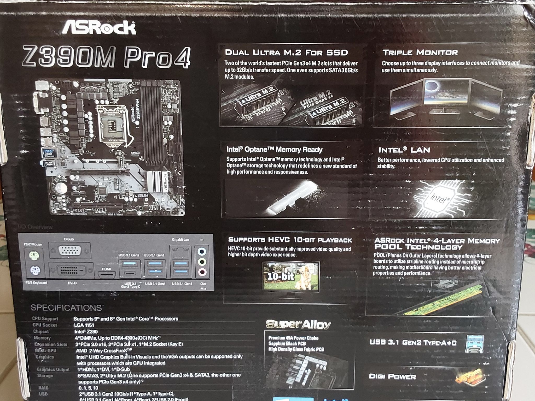 NEW ASRock Z390M Pro4 Intel Z390 LGA 1151 Micro ATX Motherboard