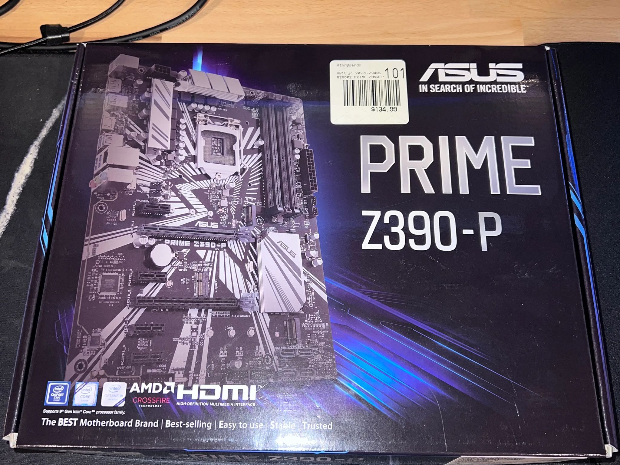 Intel i5-9600K + Asus Prime Z390-P CPU Mobo Combo