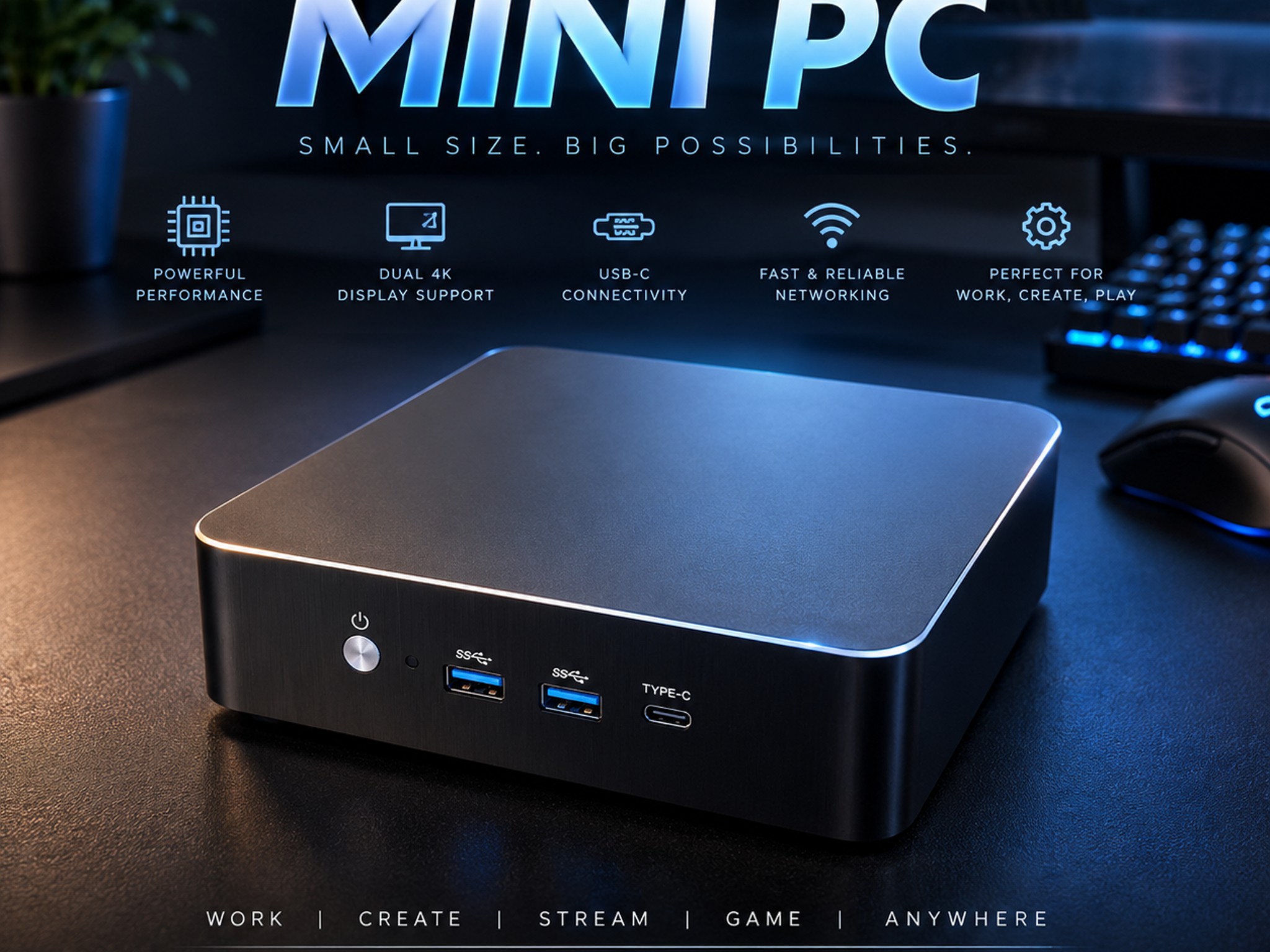 Mini PC | AI + Productivity Machine | i9 12900H | 64GB Ram | 2TB SSD | Free Shipping