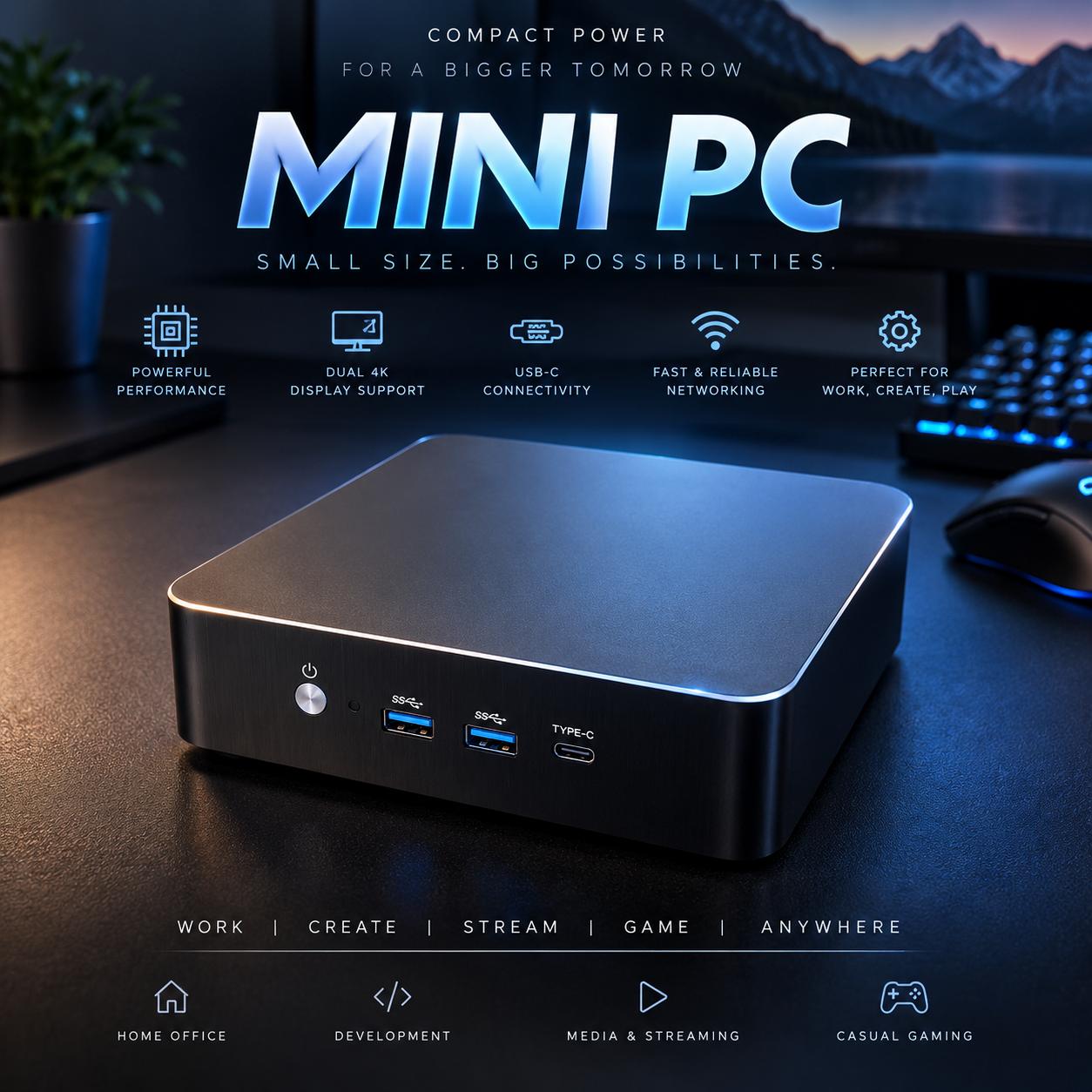 Mini PC | AI + Productivity Machine | i9 12900H | 64GB Ram | 2TB SSD | Free Shipping