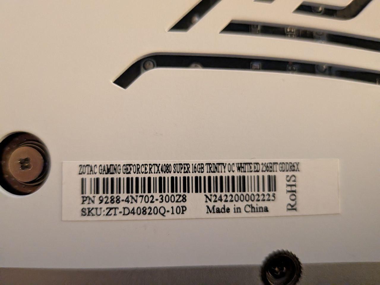 Zotac Trinity OC GeForce RTX 4080 SUPER