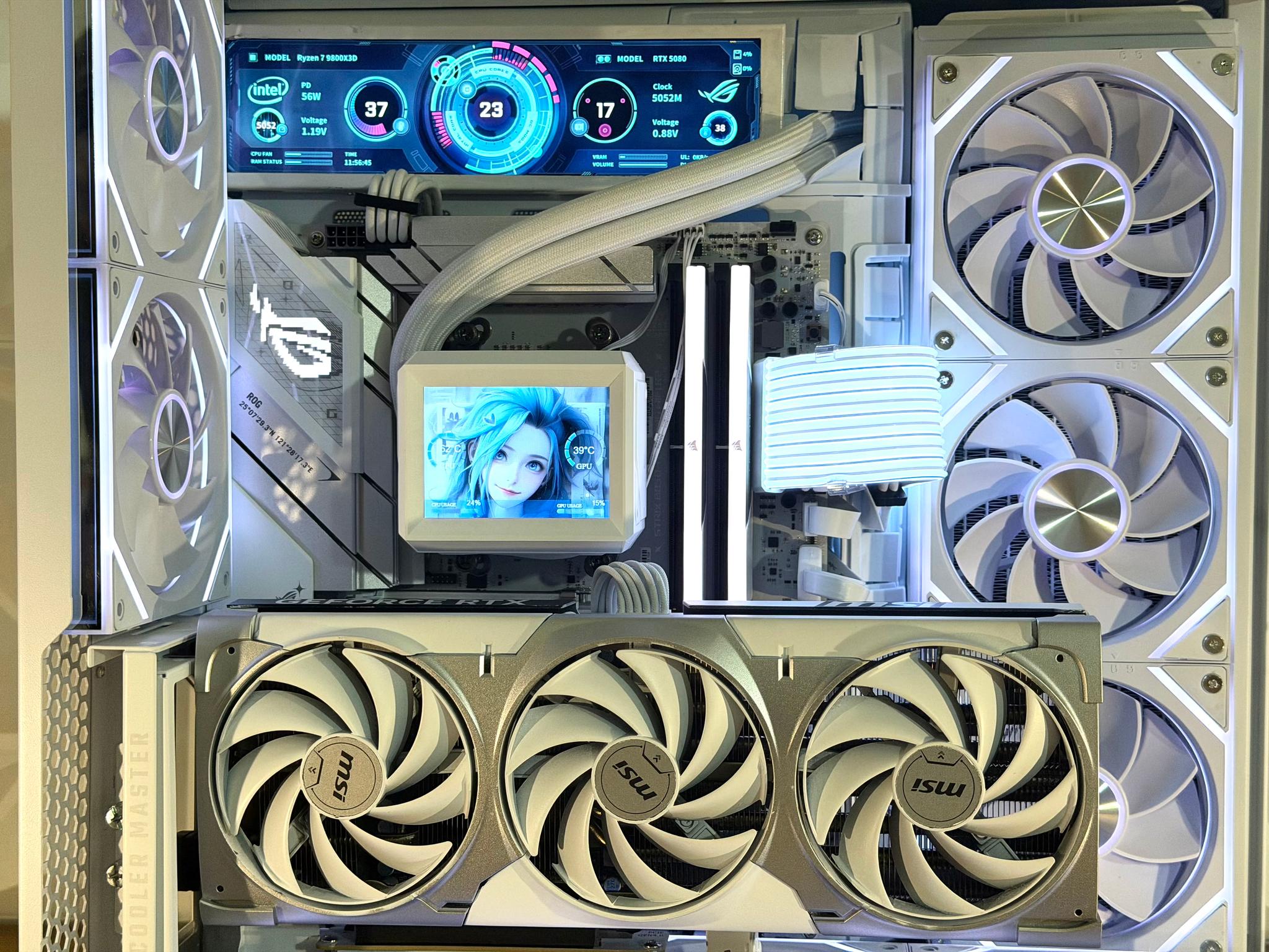 🤍❄️  RTX 5080 | R7 9800X3D | 32GB DDR5 | 2TB | Dual LCD | W11 Pro “FROST MIRAGE” PC |❄️🤍