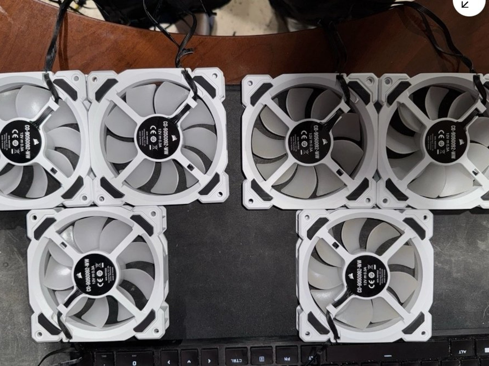 (6) Corsair LL120 RGB WHITE FANS
