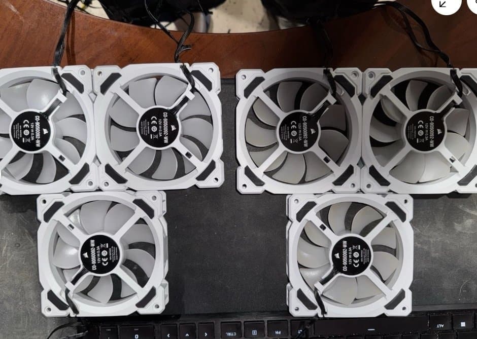 (6) Corsair LL120 RGB WHITE FANS
