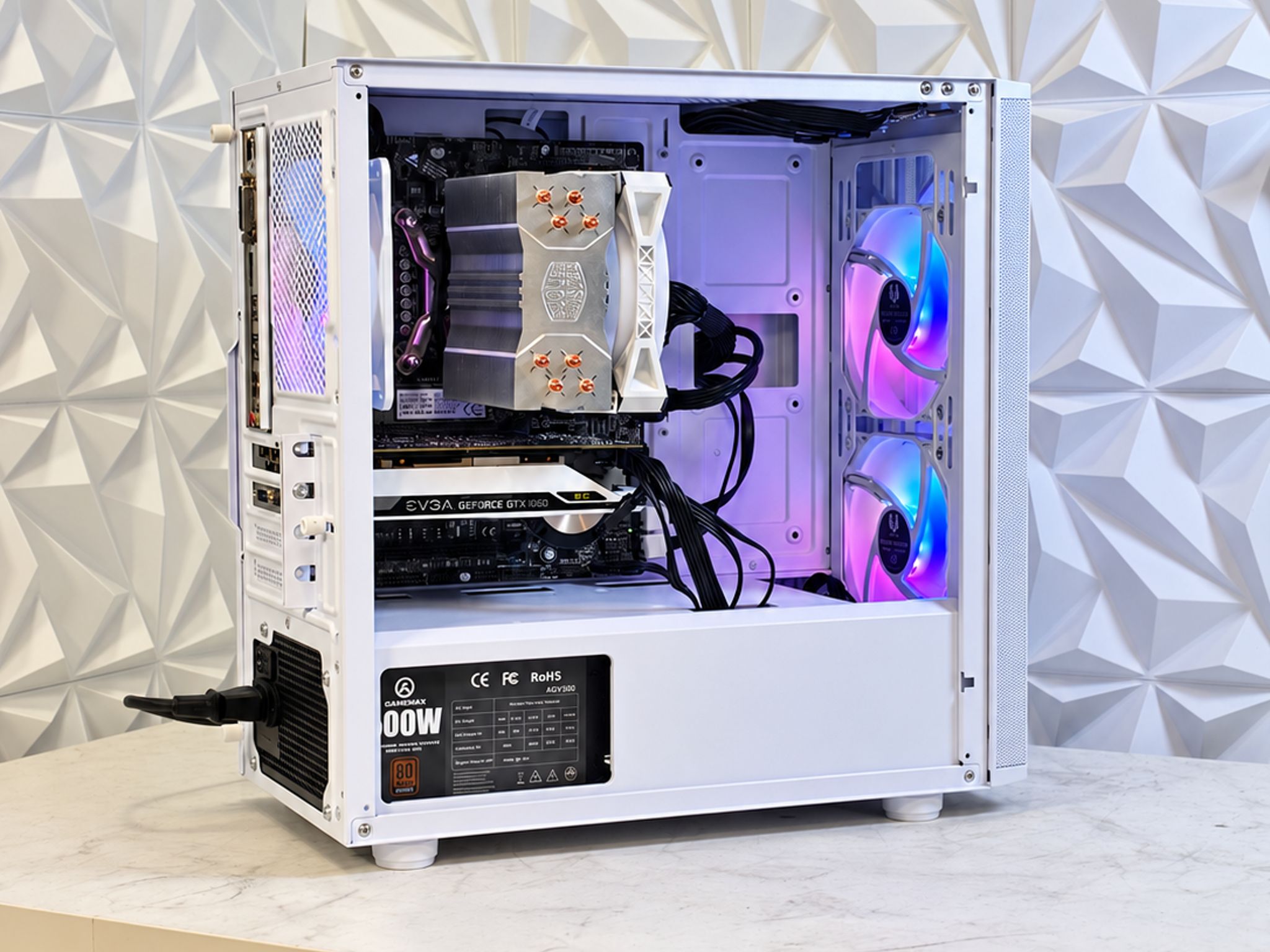 Custom White Gaming PC Build 1060