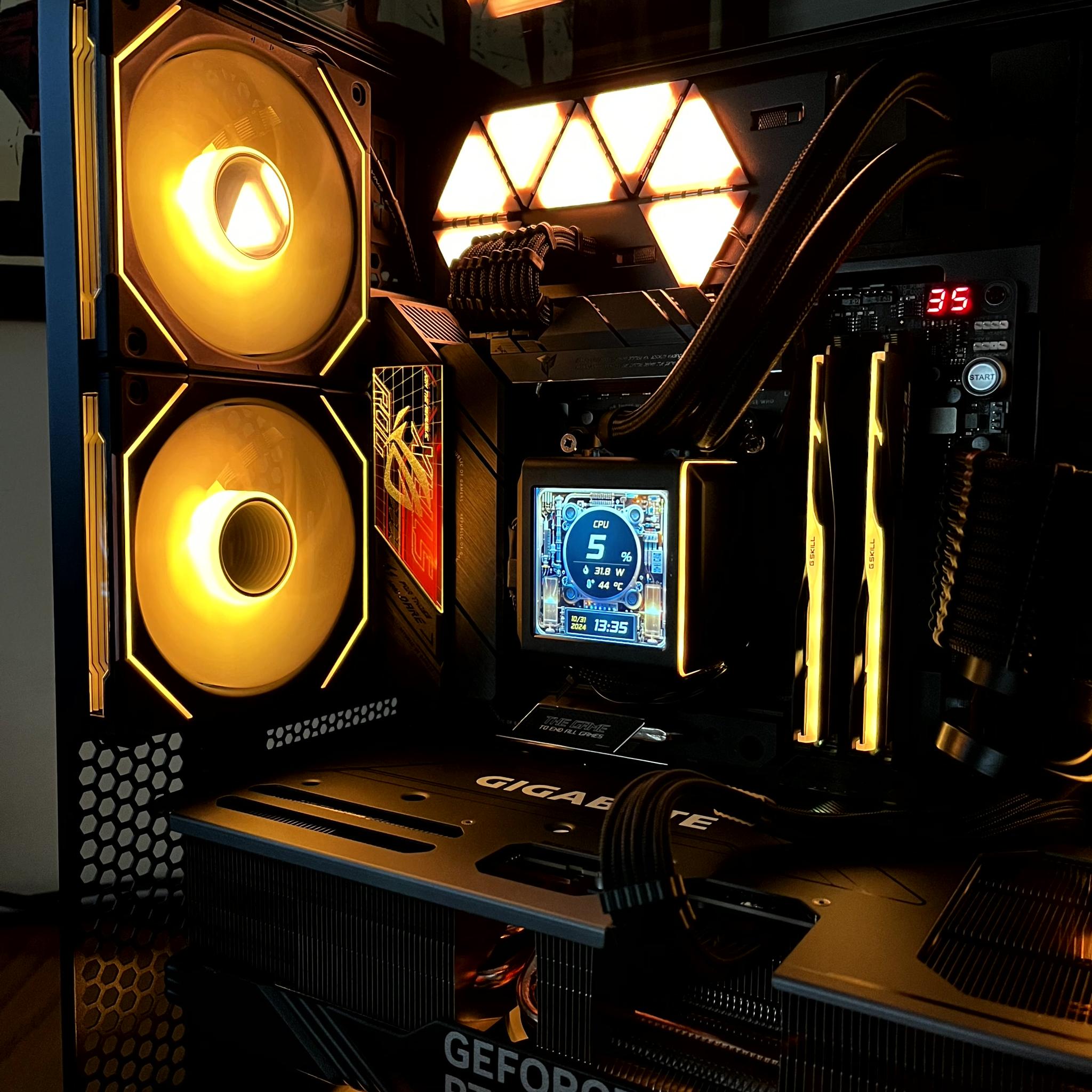 "Golden Tesseract"  - RTX 4080 SUPER OC | Ryzen 7 7800X3D | 32GB @6000 | 4 TB | 1000W Platinum