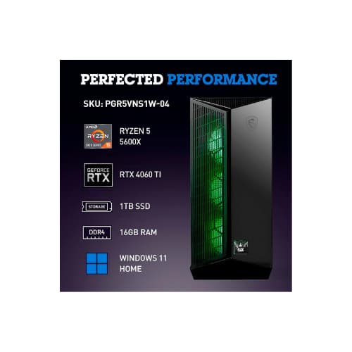 NSX Falcon Ryzen 5 5600X, RTX 4060 Ti, 16GB DDR4 3600 RGB, 1TB SSD NVME, Win 11, WiFi, BT, VR Ready