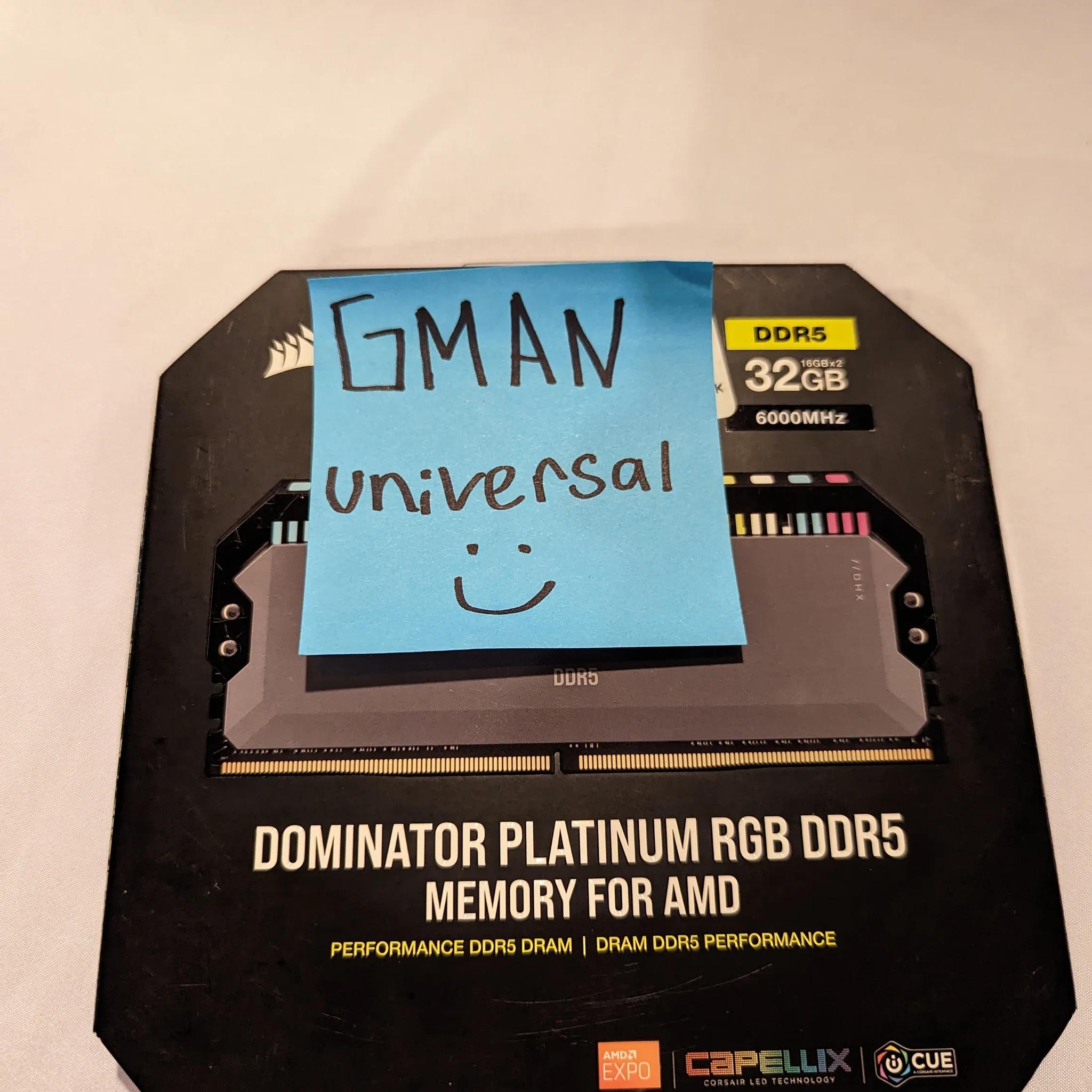 CORSAIR DOMINATOR PLATINUM RGB DDR5 RAM 32GB (2x16GB) 6000MHz