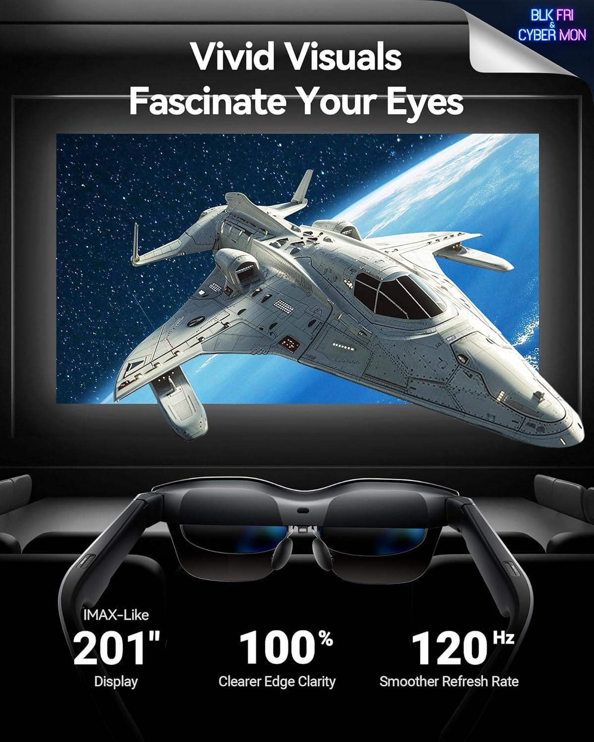 RAYNEO Air 2s AR/XR Glasses 201" 120Hz 5000 Nits FHD OLED Display, AR XR Video Gaming Glasses