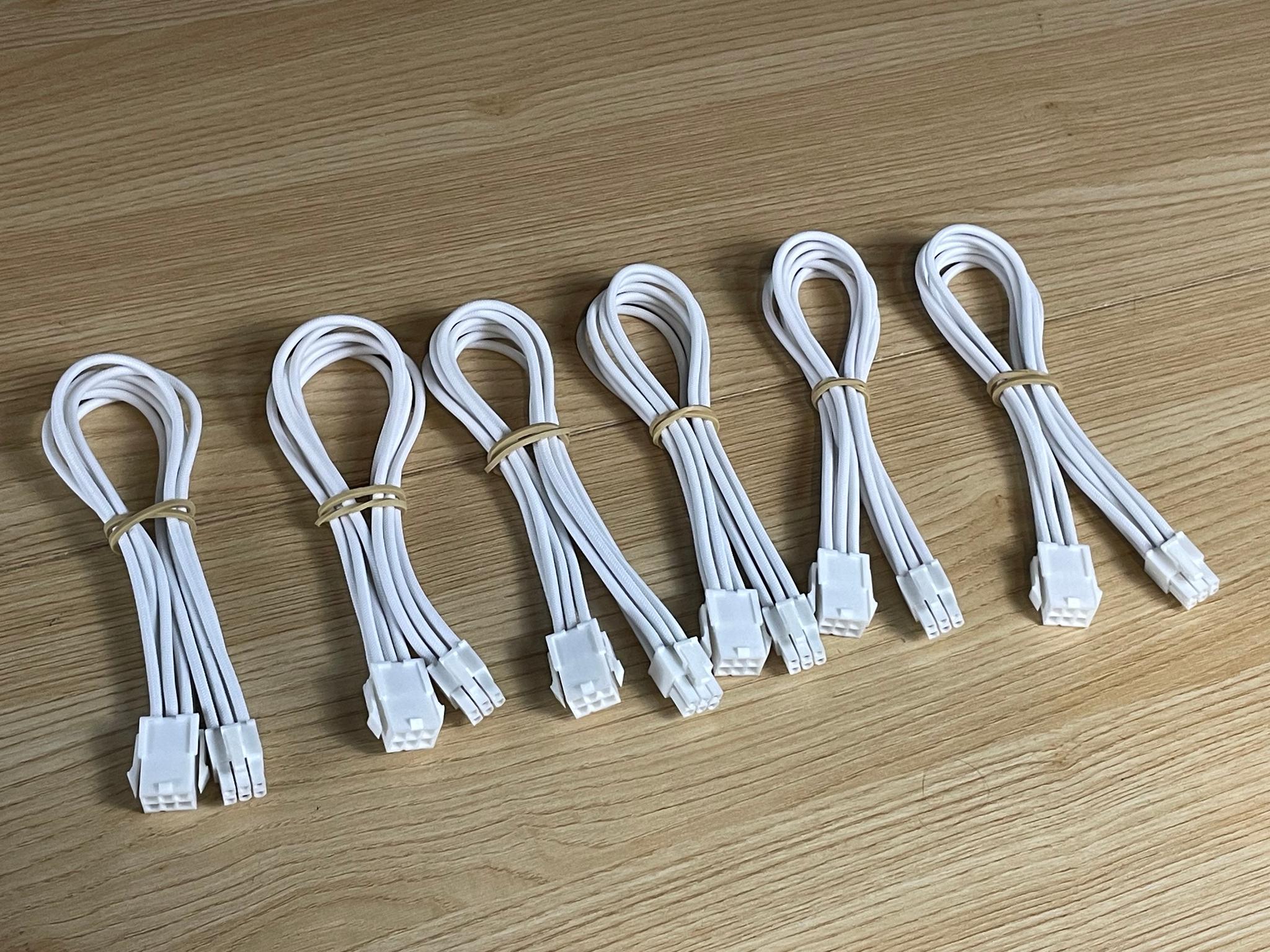 Lot of 6 6-pin PCI-E Cable Extensions