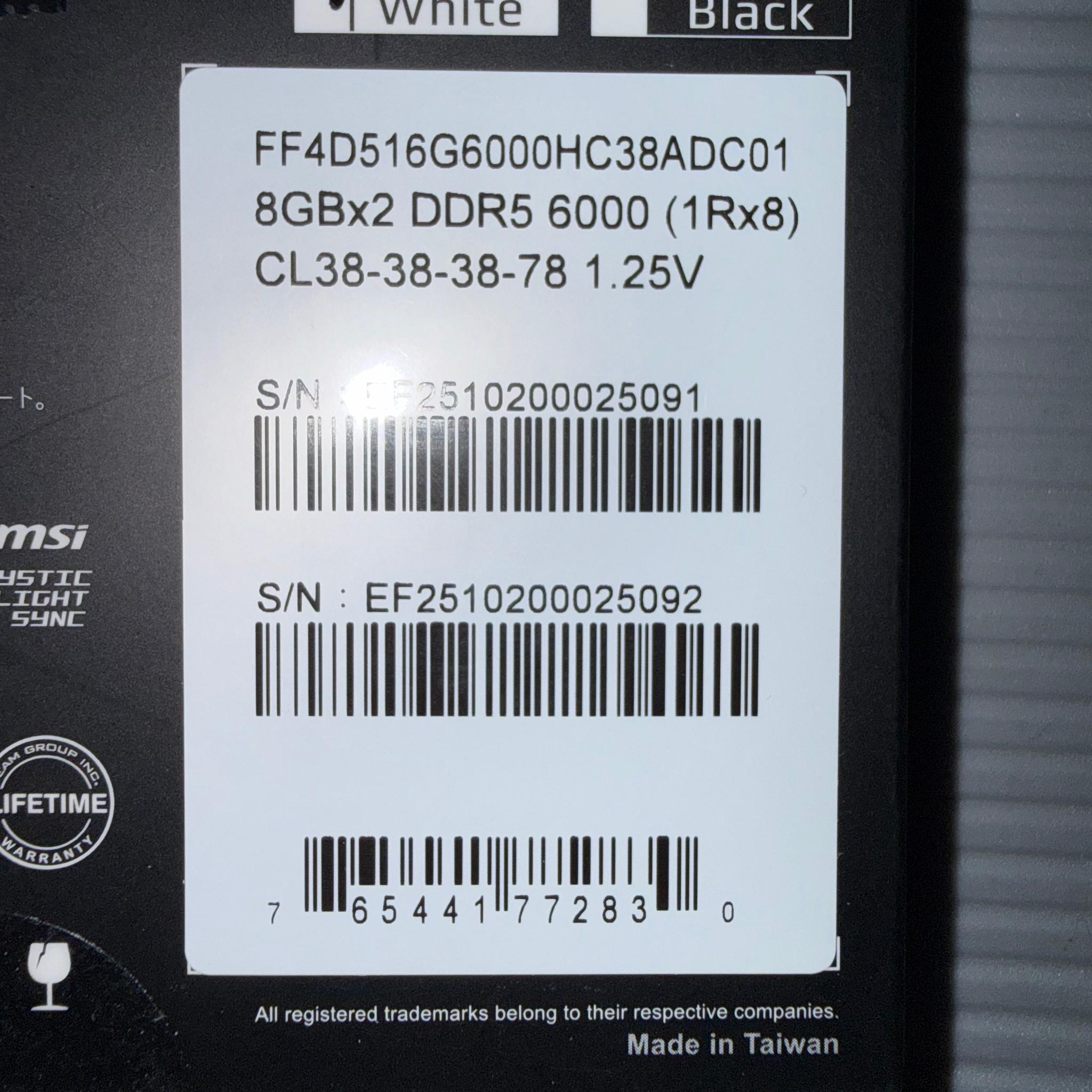 Brand New 16gb TeamGroup Delta RGB DDR5 RAM