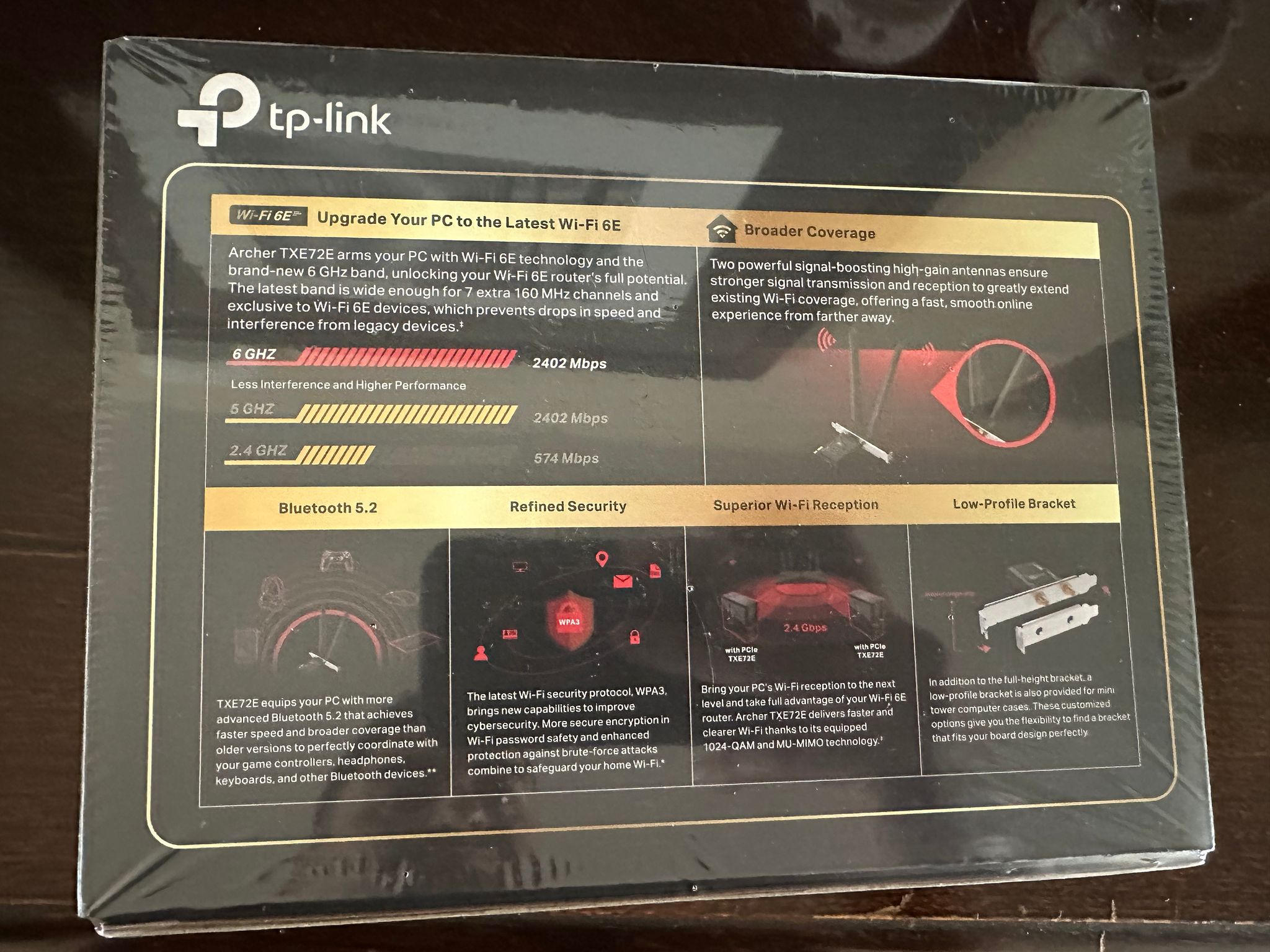 TP-Link WiFi 6E AXE5400 (Archer TXE72E) PCIe WiFi 6E/Bluetooth 5.3 Card