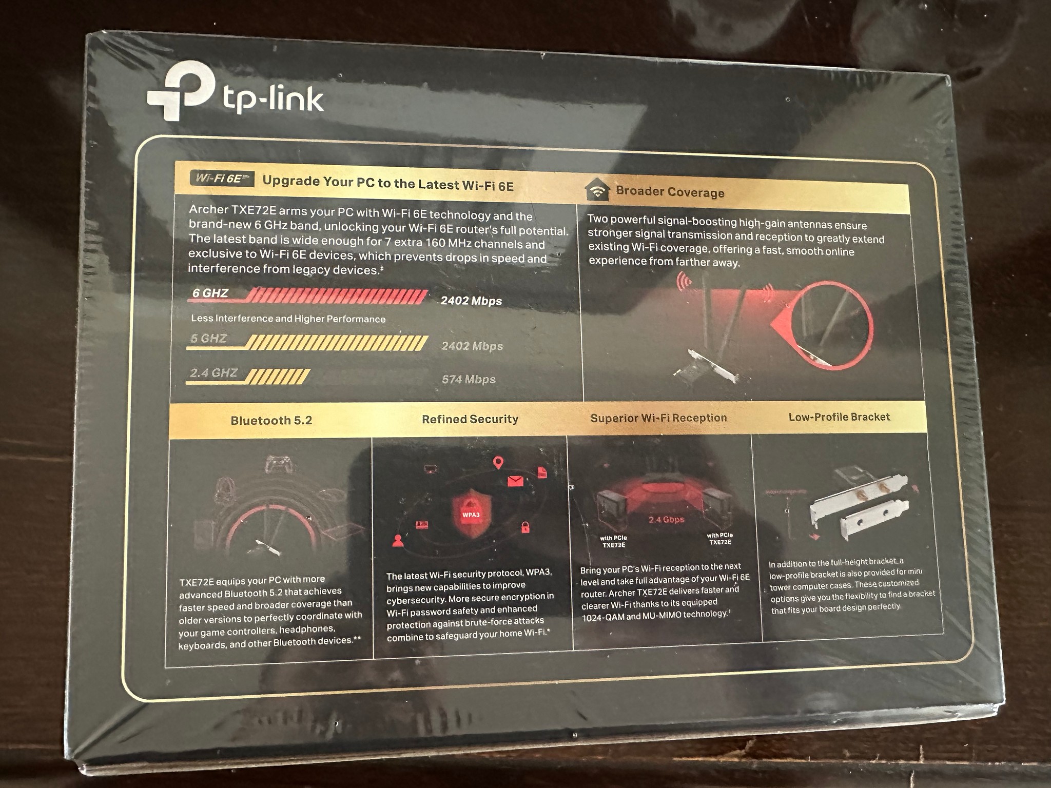 TP-Link WiFi 6E AXE5400 (Archer TXE72E) PCIe WiFi 6E/Bluetooth 5.3 Card