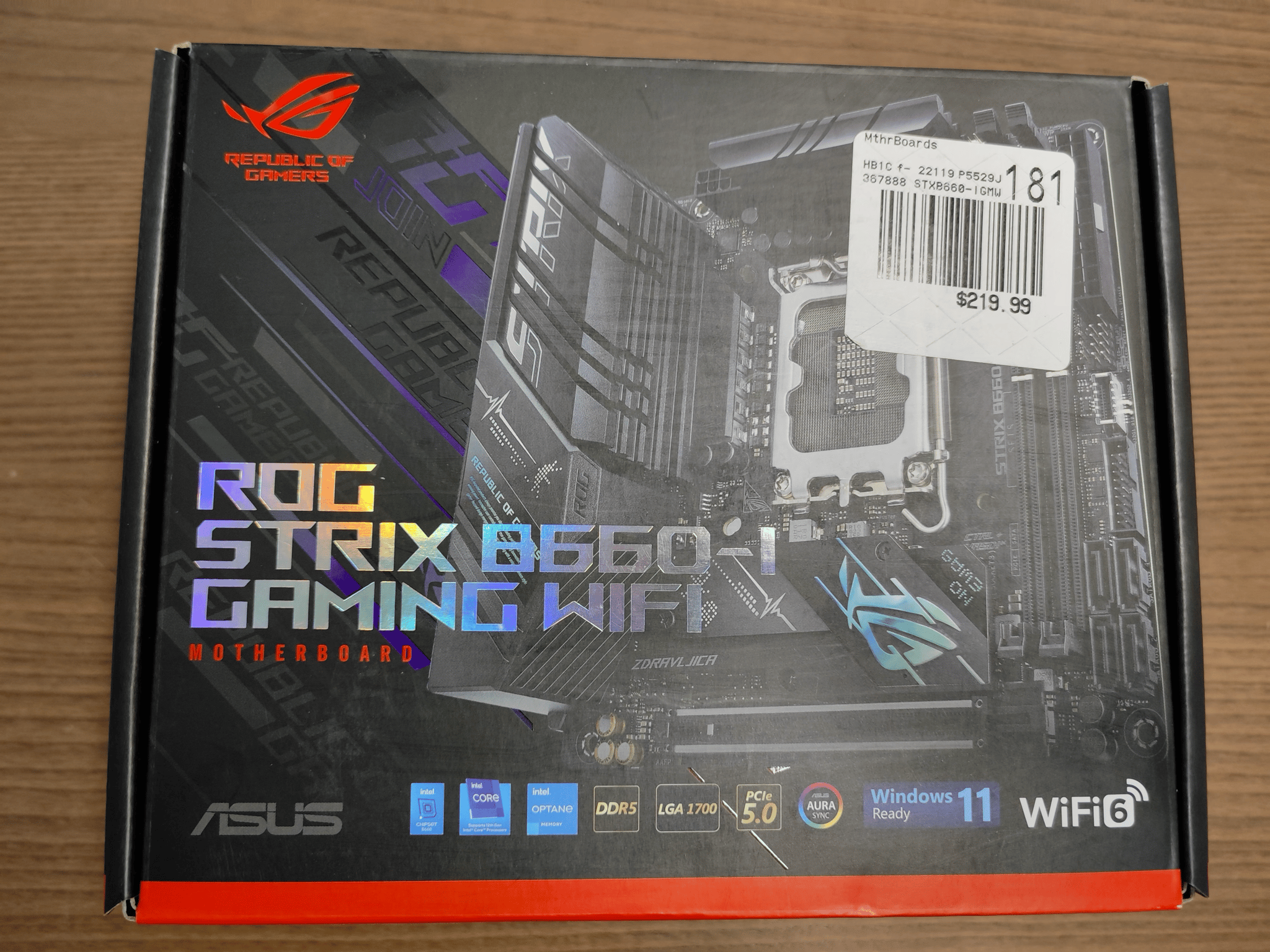 Intel 12400 CPU and Asus B660-I Gaming WIFI ITX Motherboard Combo