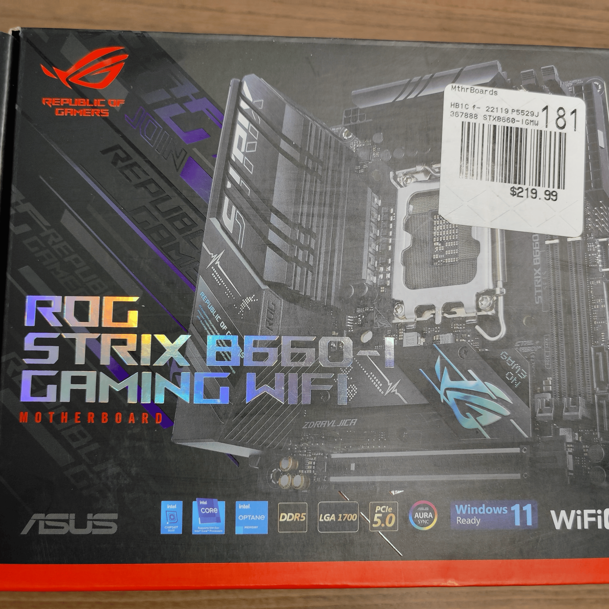 Intel 12400 CPU and Asus B660-I Gaming WIFI ITX Motherboard Combo